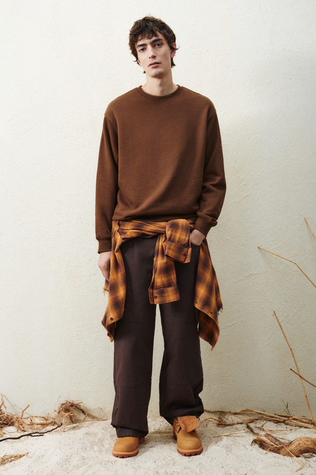 Свитшот базовый из футера - цвет коричневый - 4