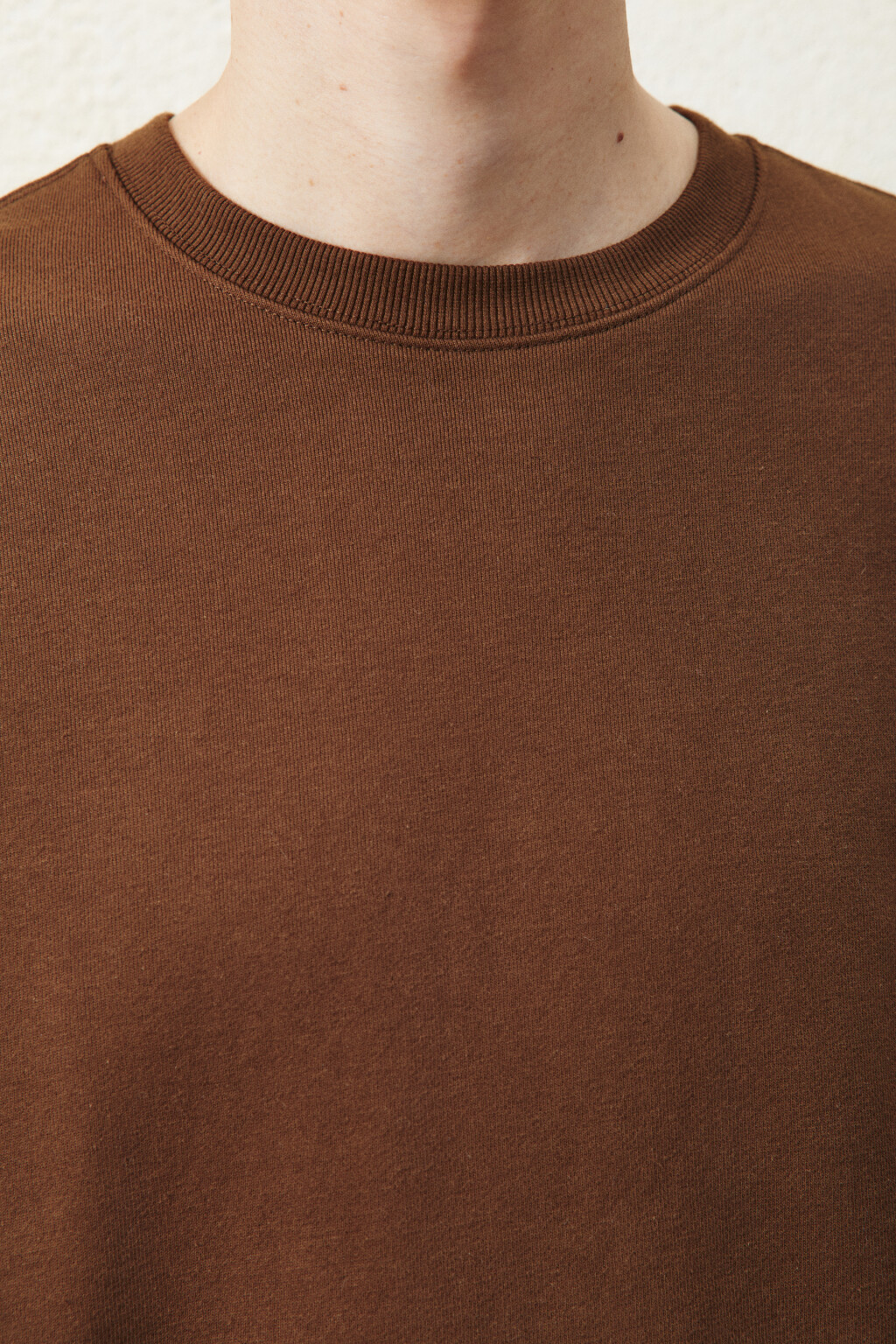 Свитшот базовый из футера - цвет коричневый - 5