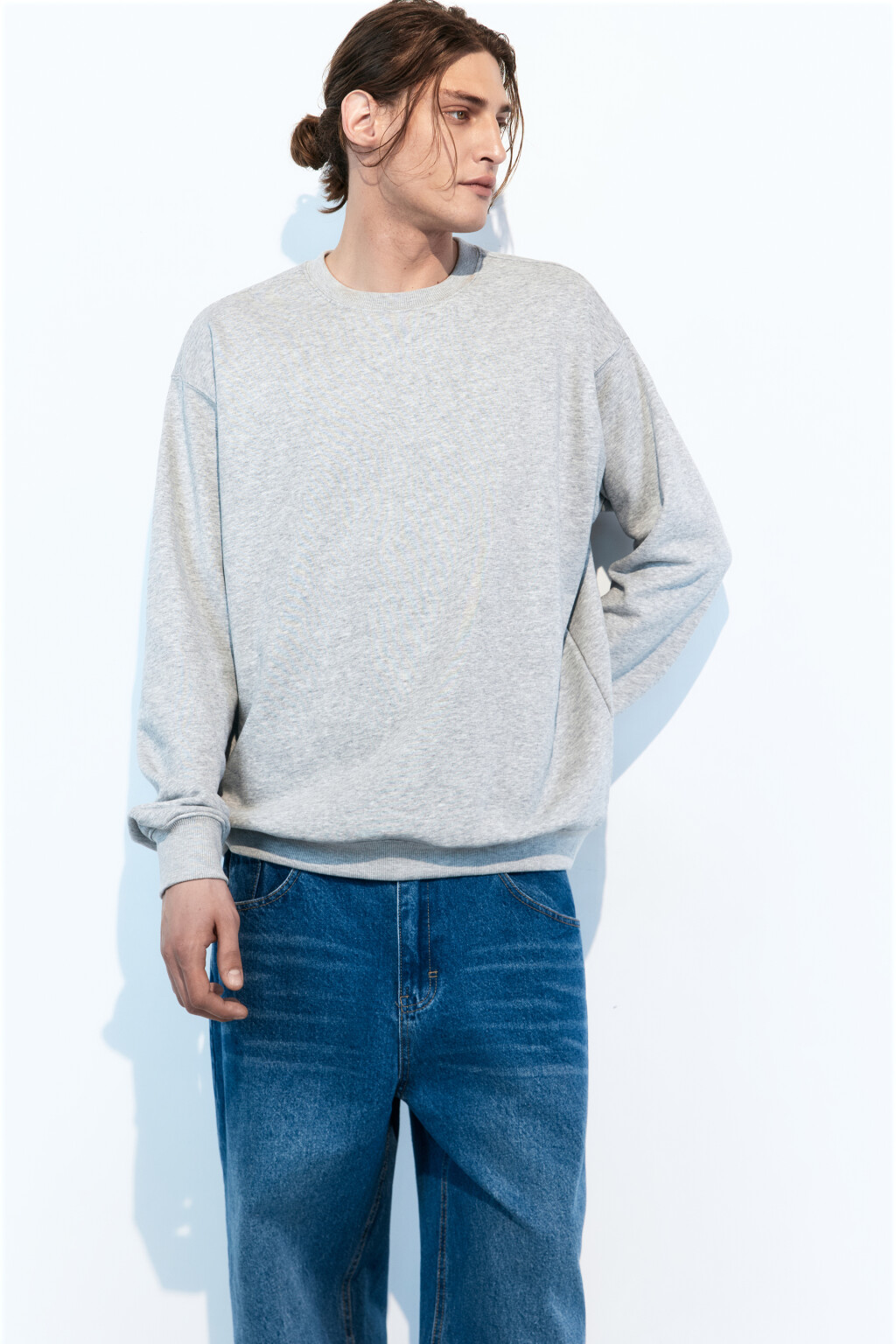 Свитшот oversize базовый из футера - цвет серый - 1
