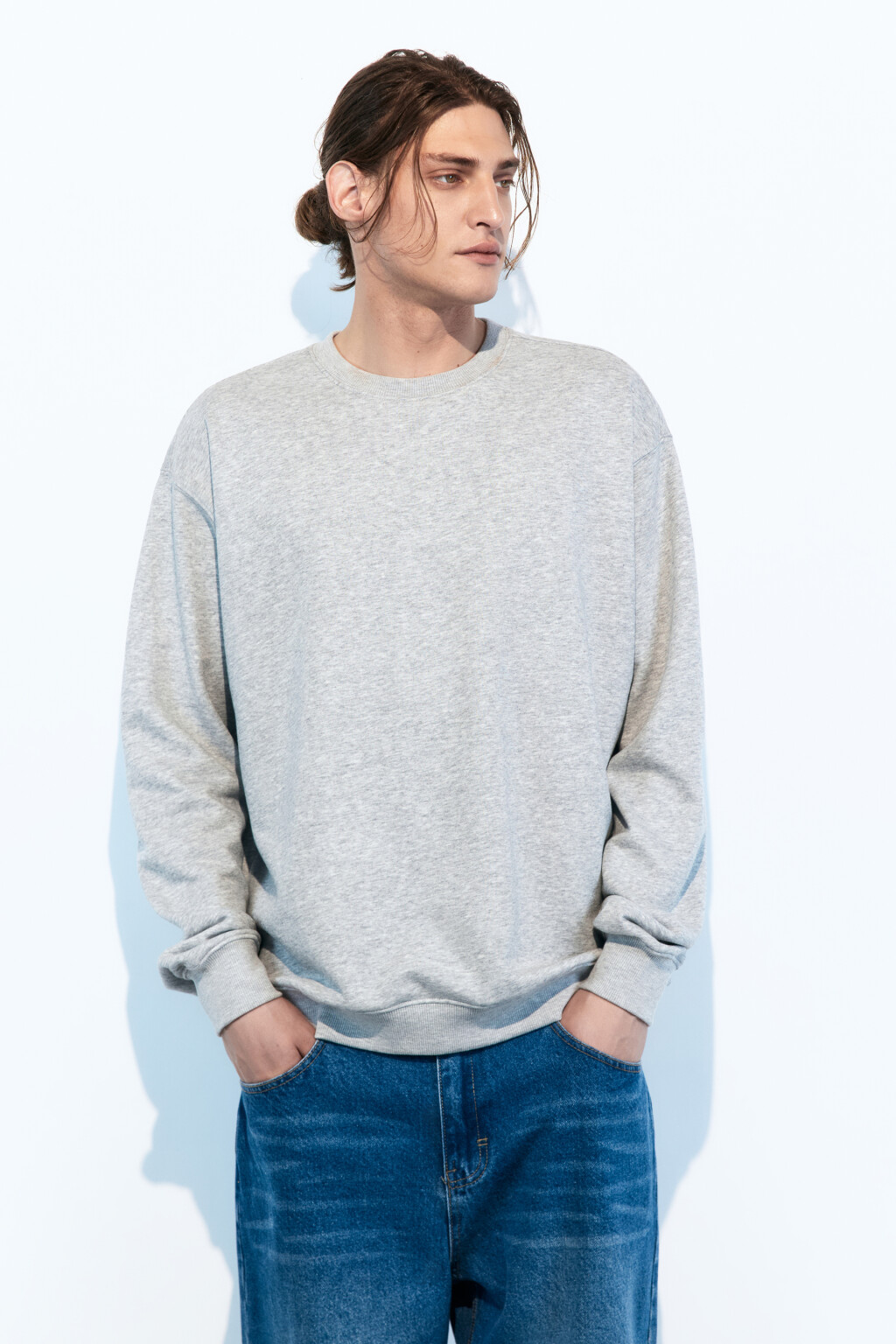 Свитшот oversize базовый из футера - цвет серый - 2