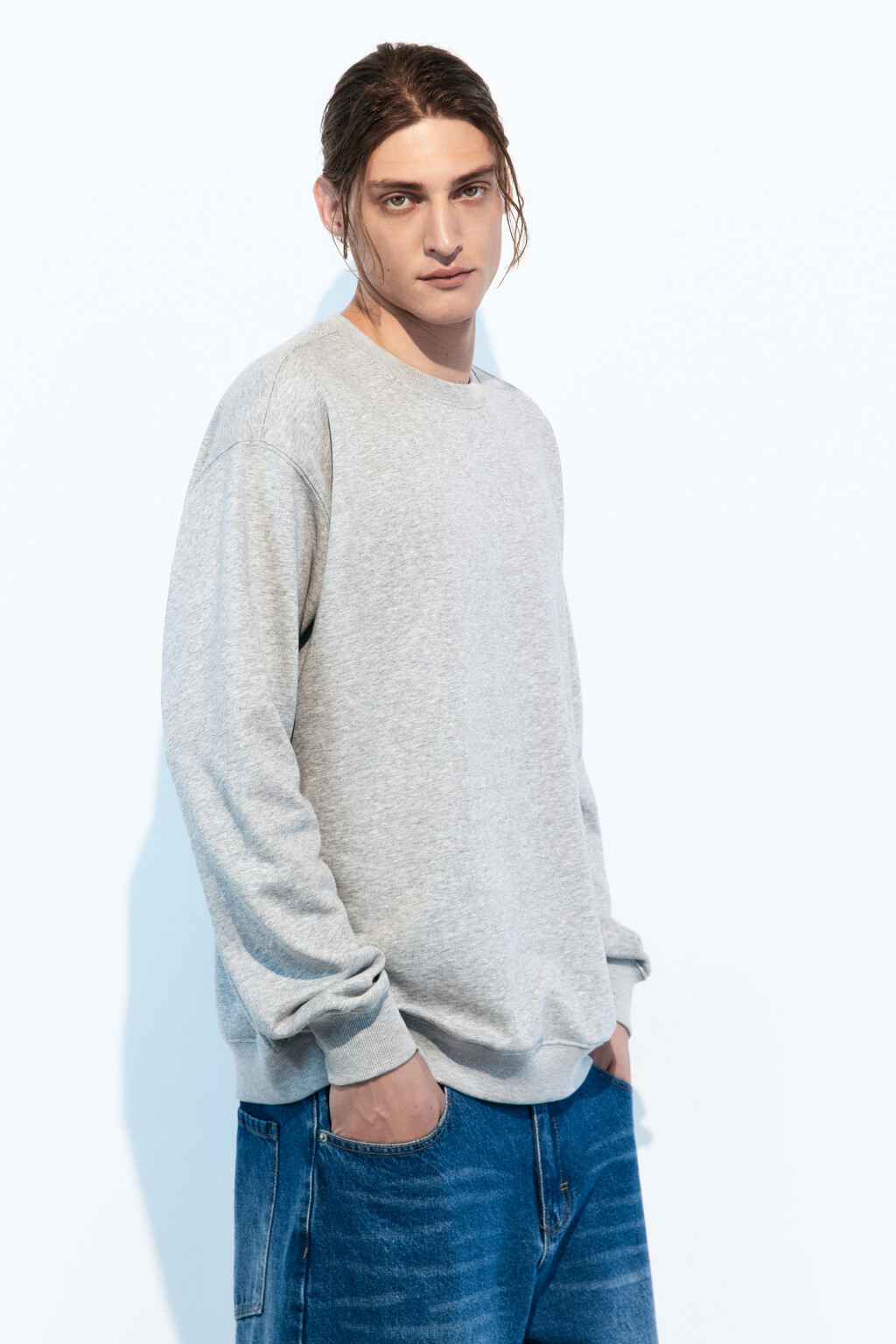 Свитшот oversize базовый из футера - цвет серый - 3