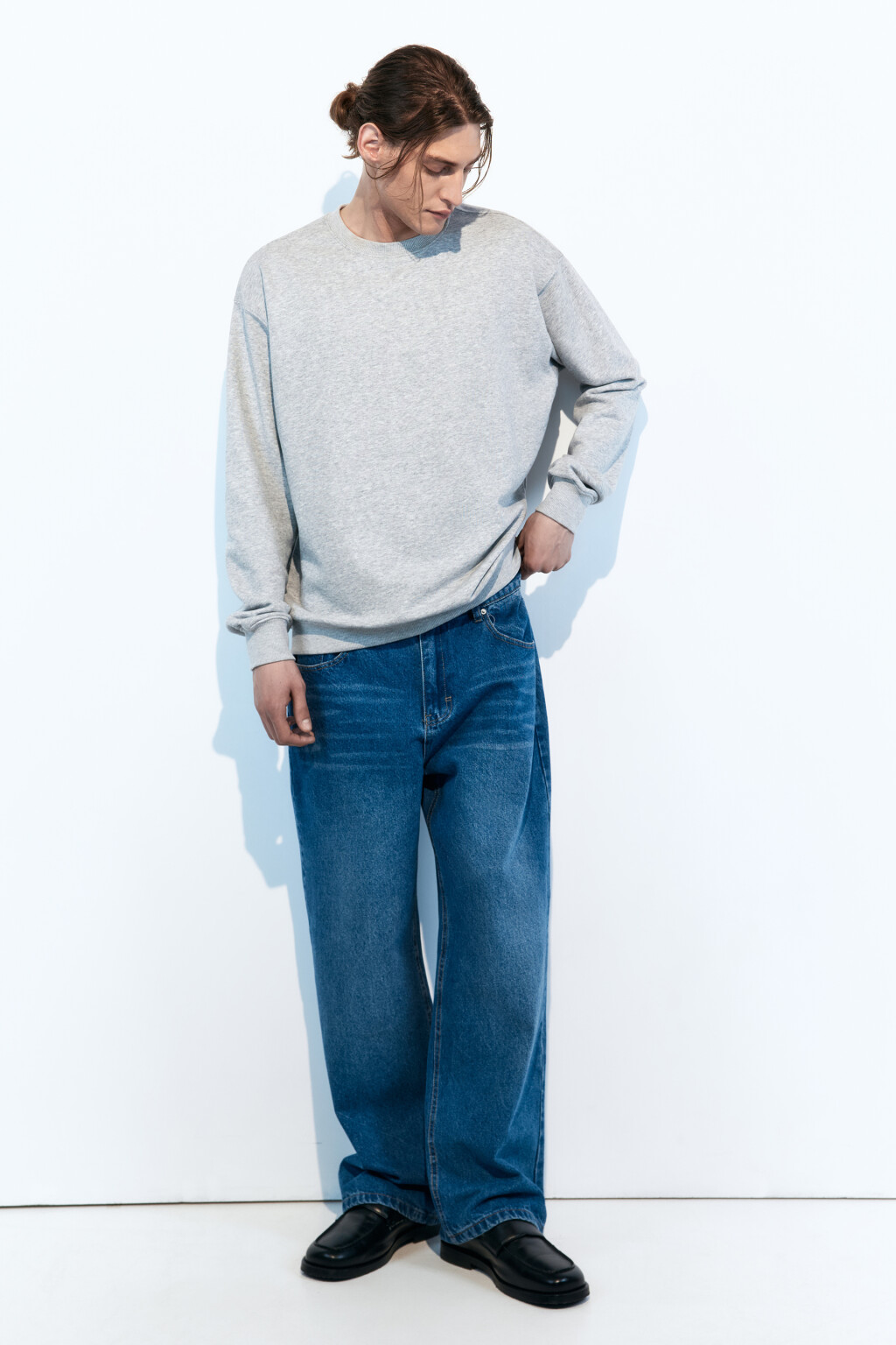 Свитшот oversize базовый из футера - цвет серый - 5