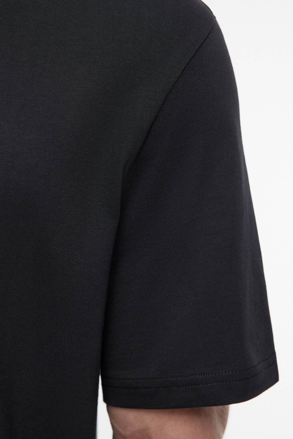 Футболка прямая хлопковая в базовых цветах - цвет черный - 6