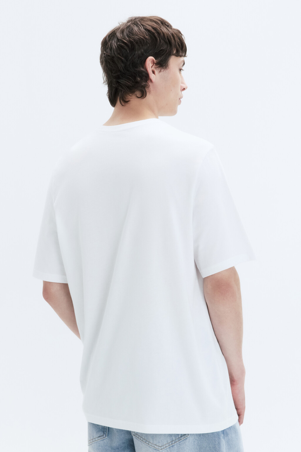 Футболка прямая базовая из хлопка - цвет белый - 4