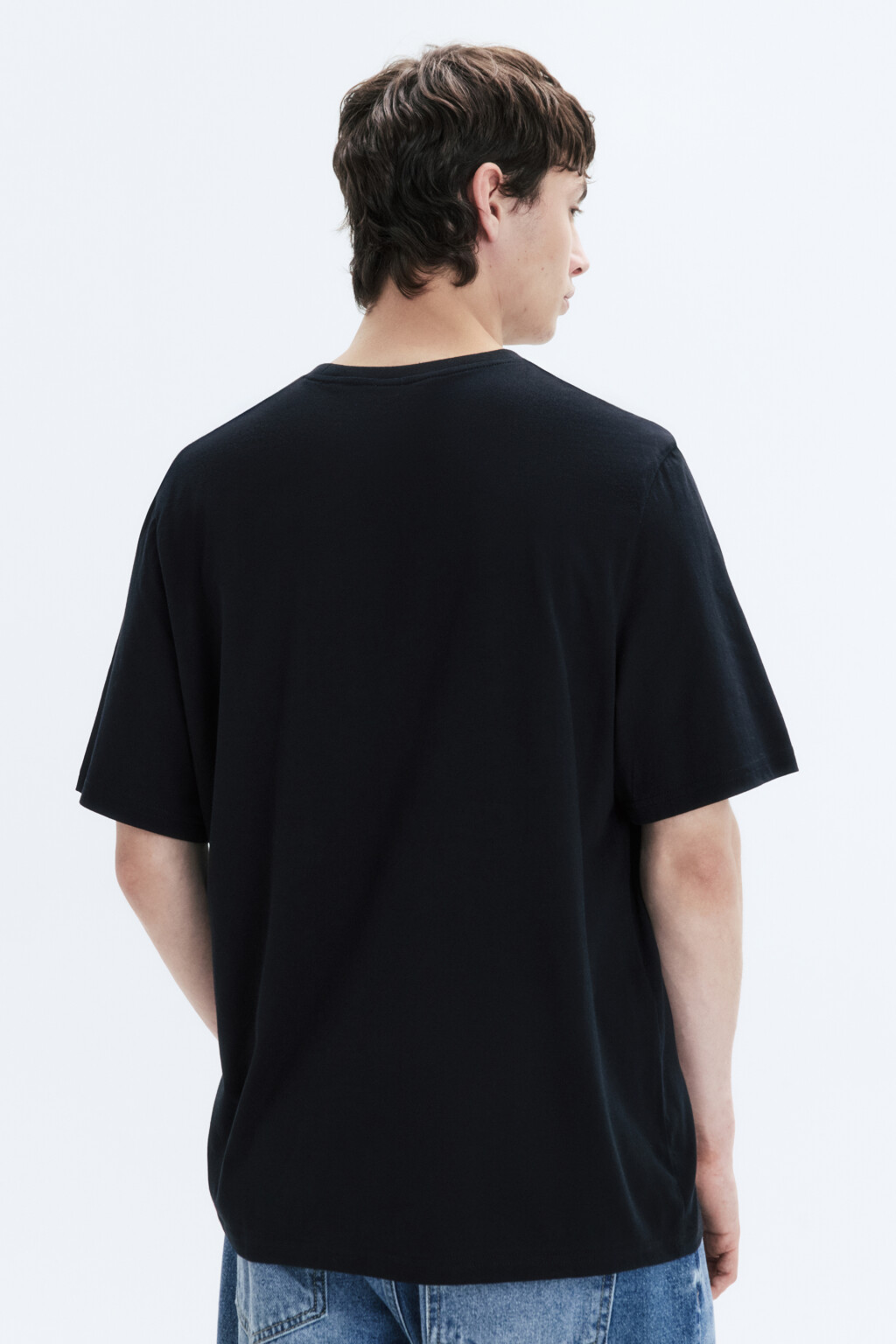 Футболка прямая базовая из хлопка - цвет черный - 4