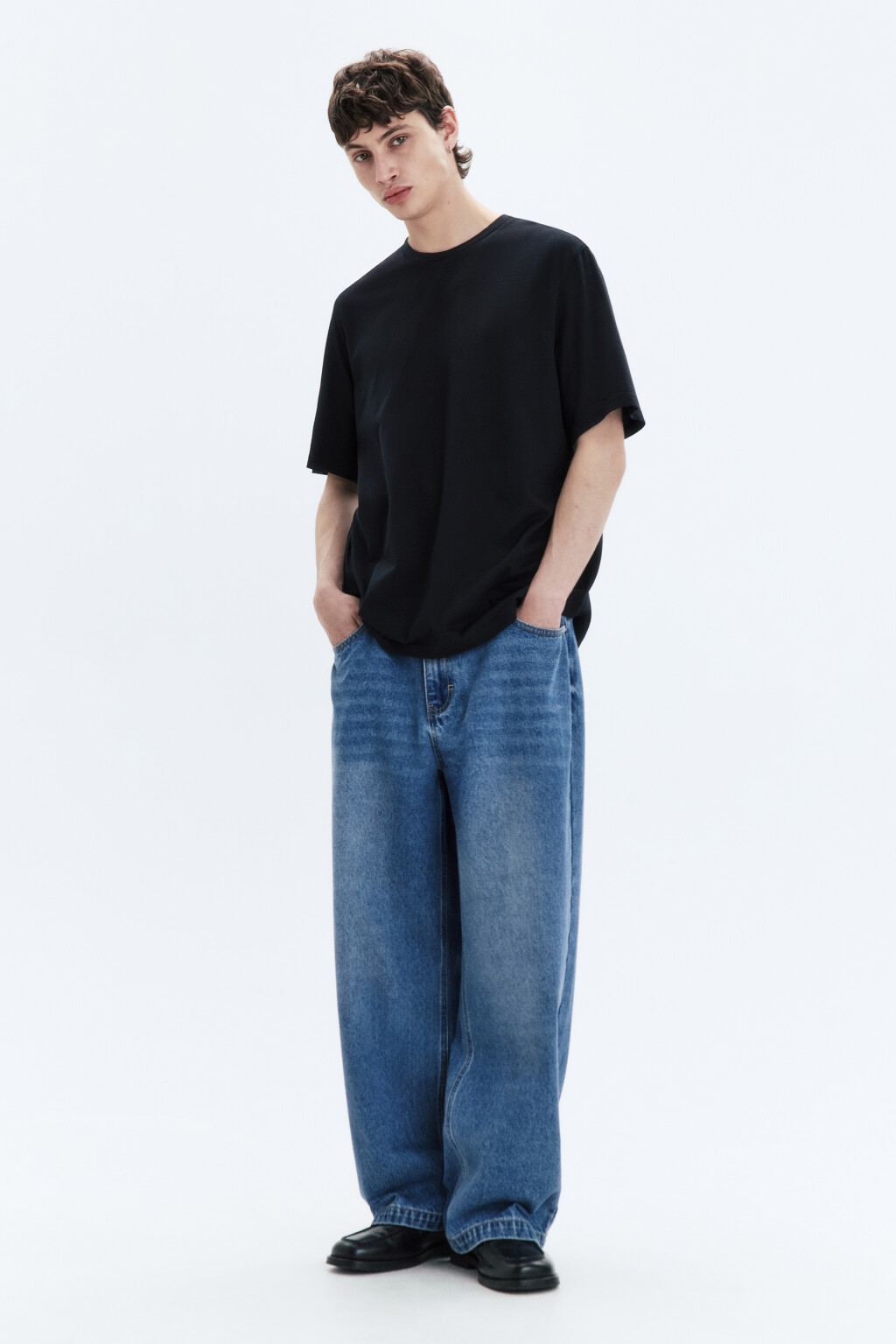 Футболка прямая базовая из хлопка - цвет черный - 5