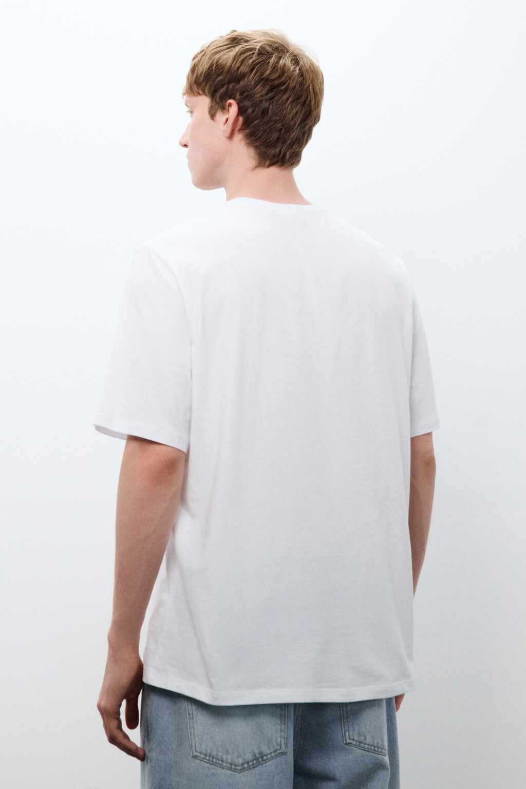 Футболка прямая базовая из хлопка - цвет белый - 3
