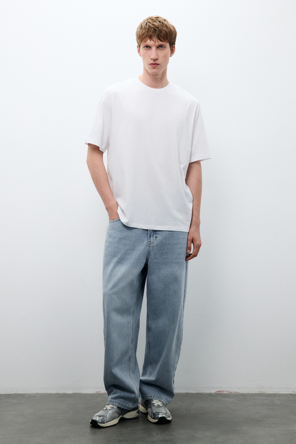 Футболка прямая базовая из хлопка - цвет белый - 4