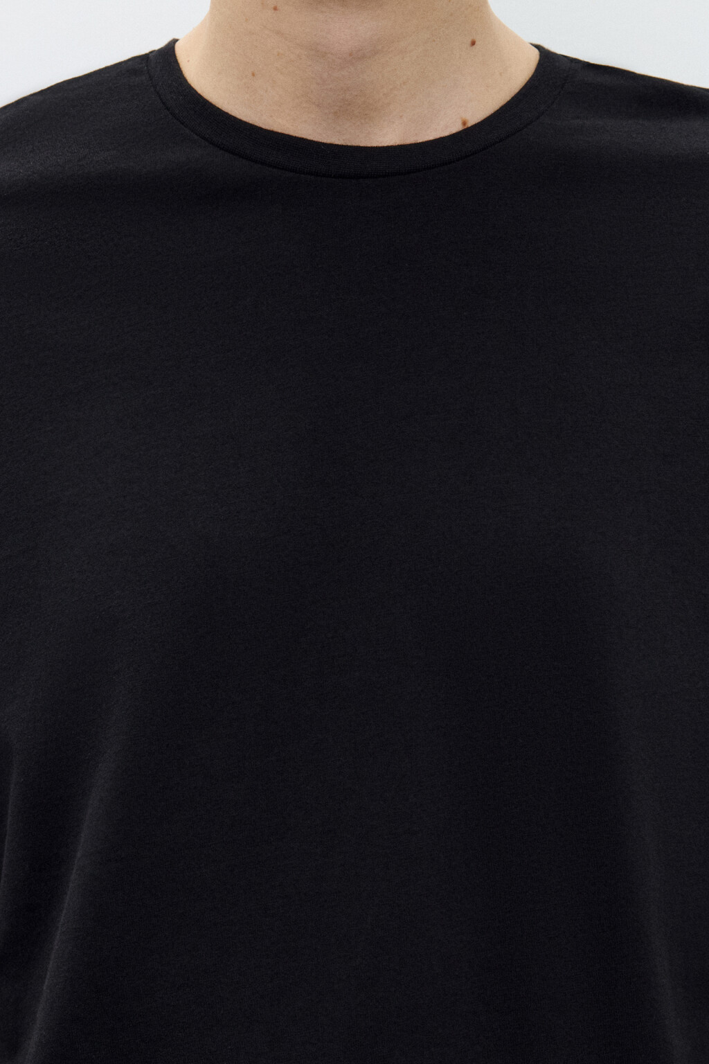 Футболка прямая базовая из хлопка - цвет черный - 5