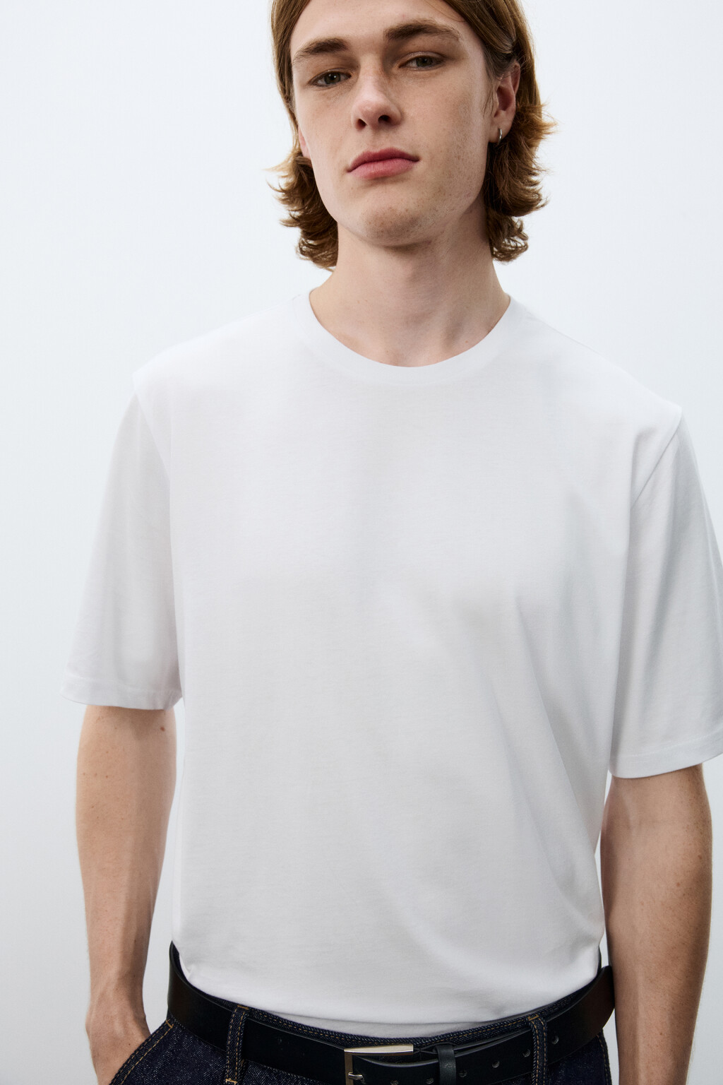 Футболка базовая из хлопка - цвет белый - 1