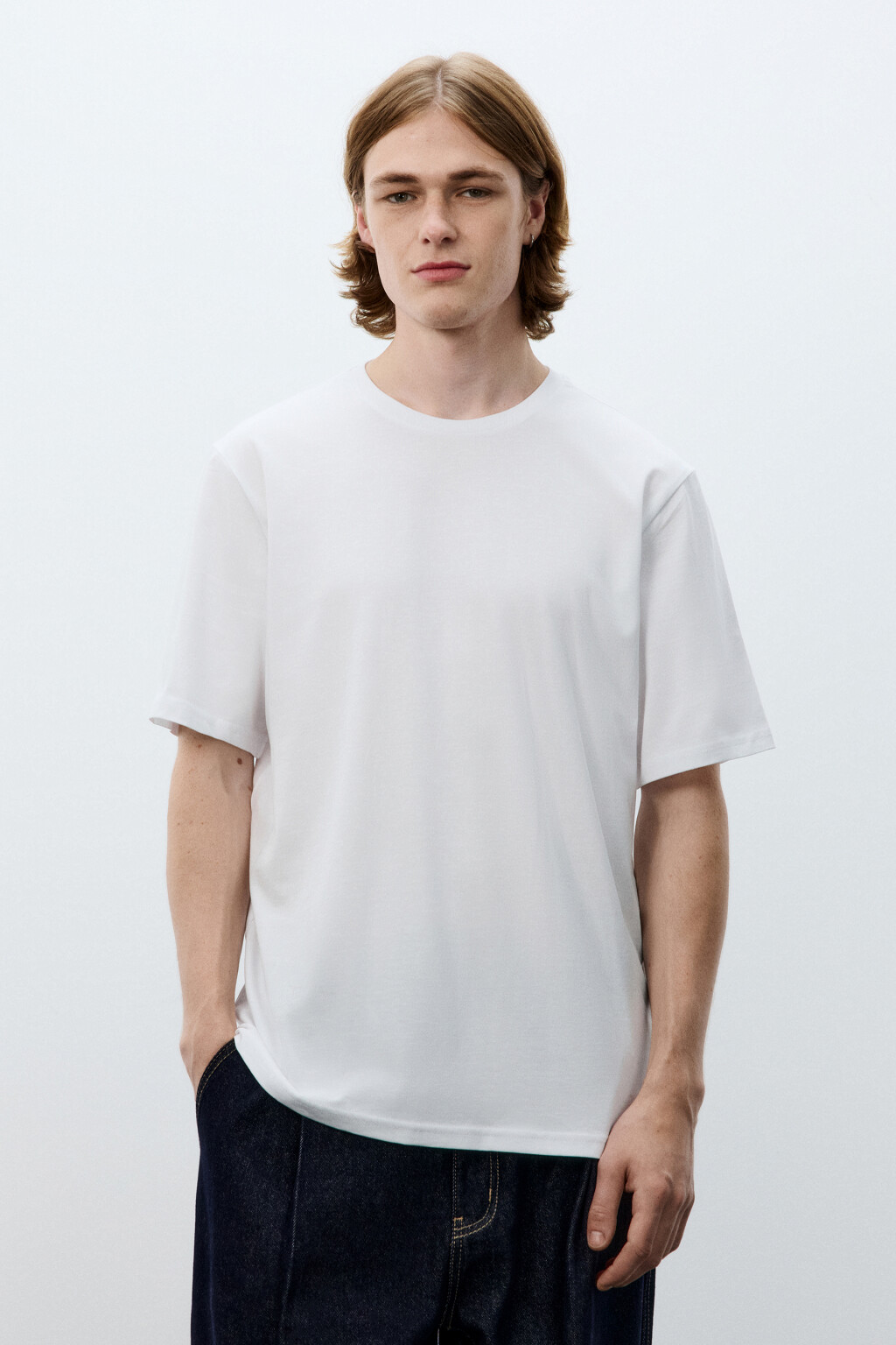 Футболка базовая из хлопка - цвет белый - 2