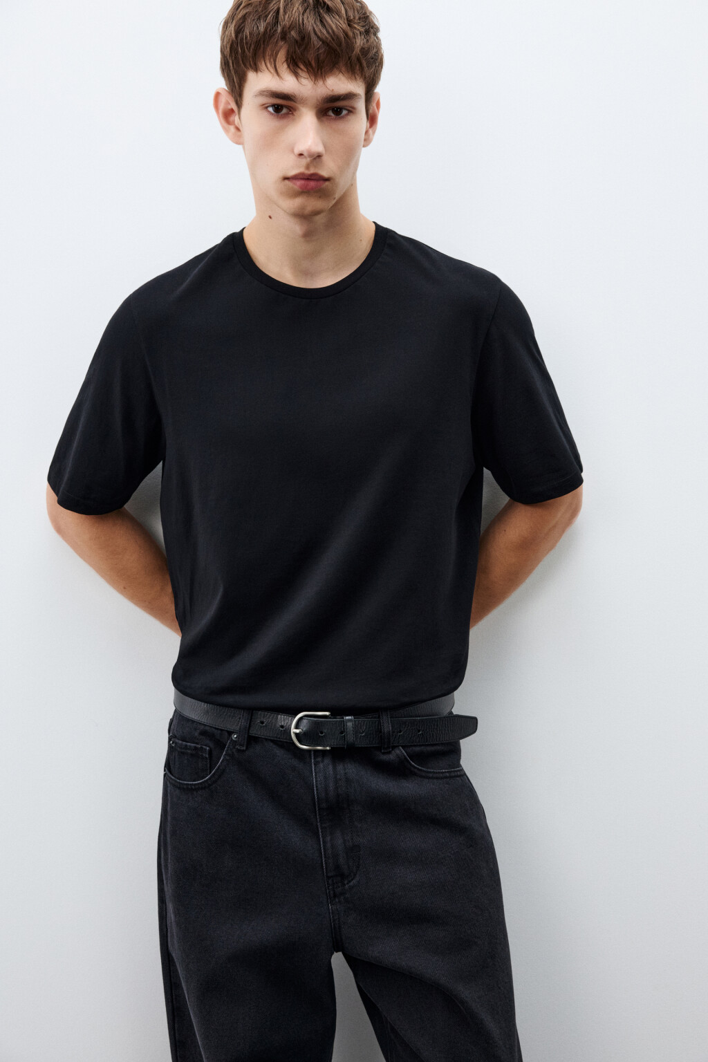 Футболка базовая из хлопка - цвет черный - 1