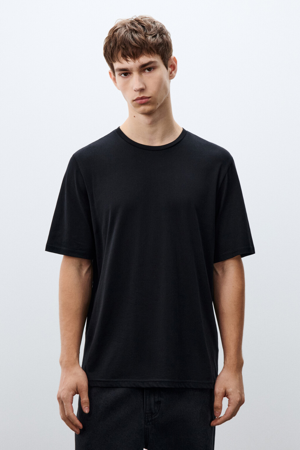 Футболка базовая из хлопка - цвет черный - 2
