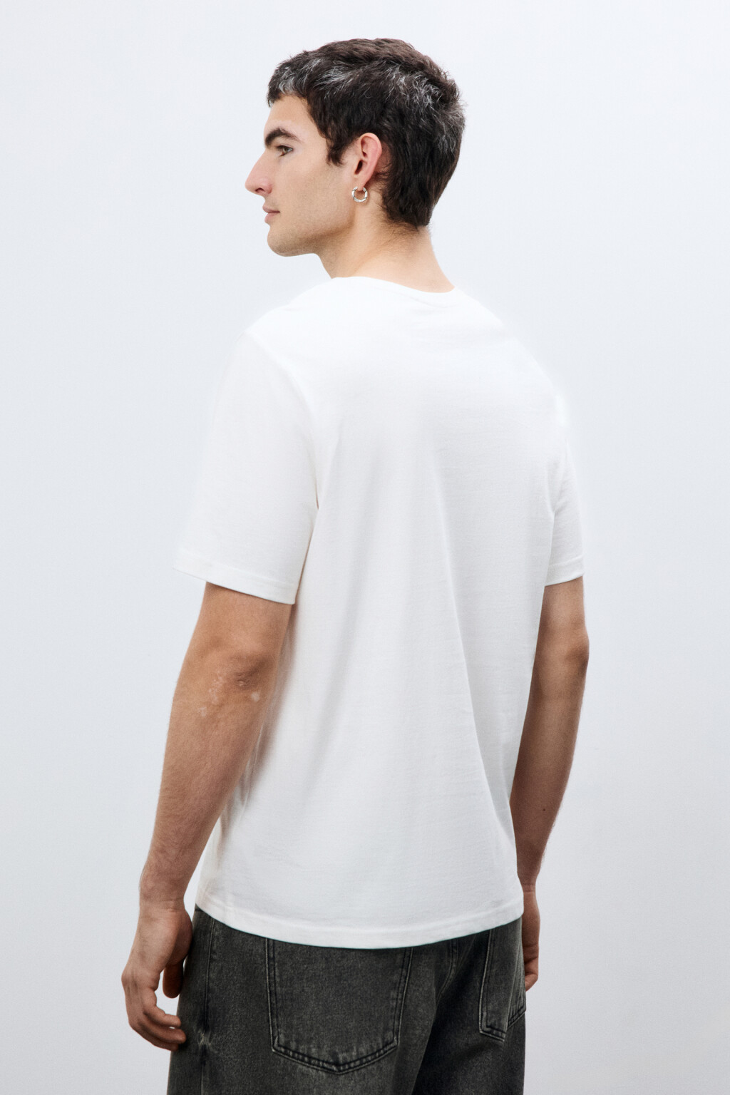 Футболка базовая из хлопка - цвет белый - 4