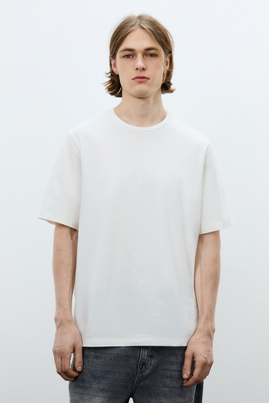Футболка базовая из хлопка - цвет белый - 2