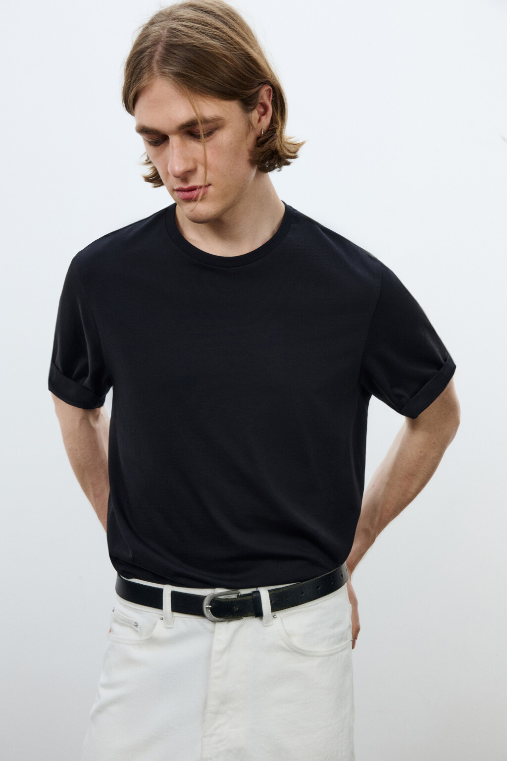 Футболка базовая из хлопка - цвет черный - 1