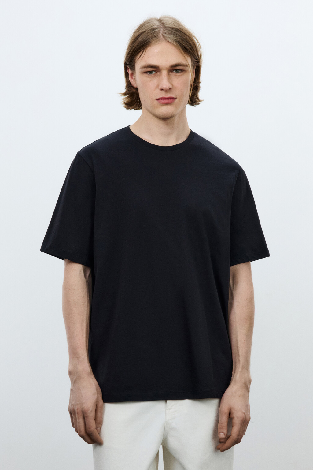 Футболка базовая из хлопка - цвет черный - 2