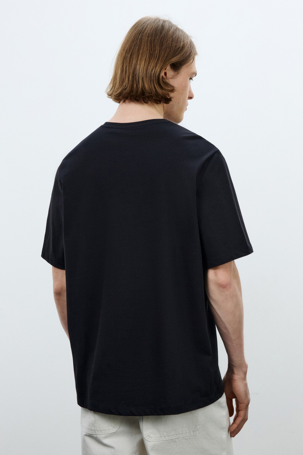 Футболка базовая из хлопка - цвет черный - 3