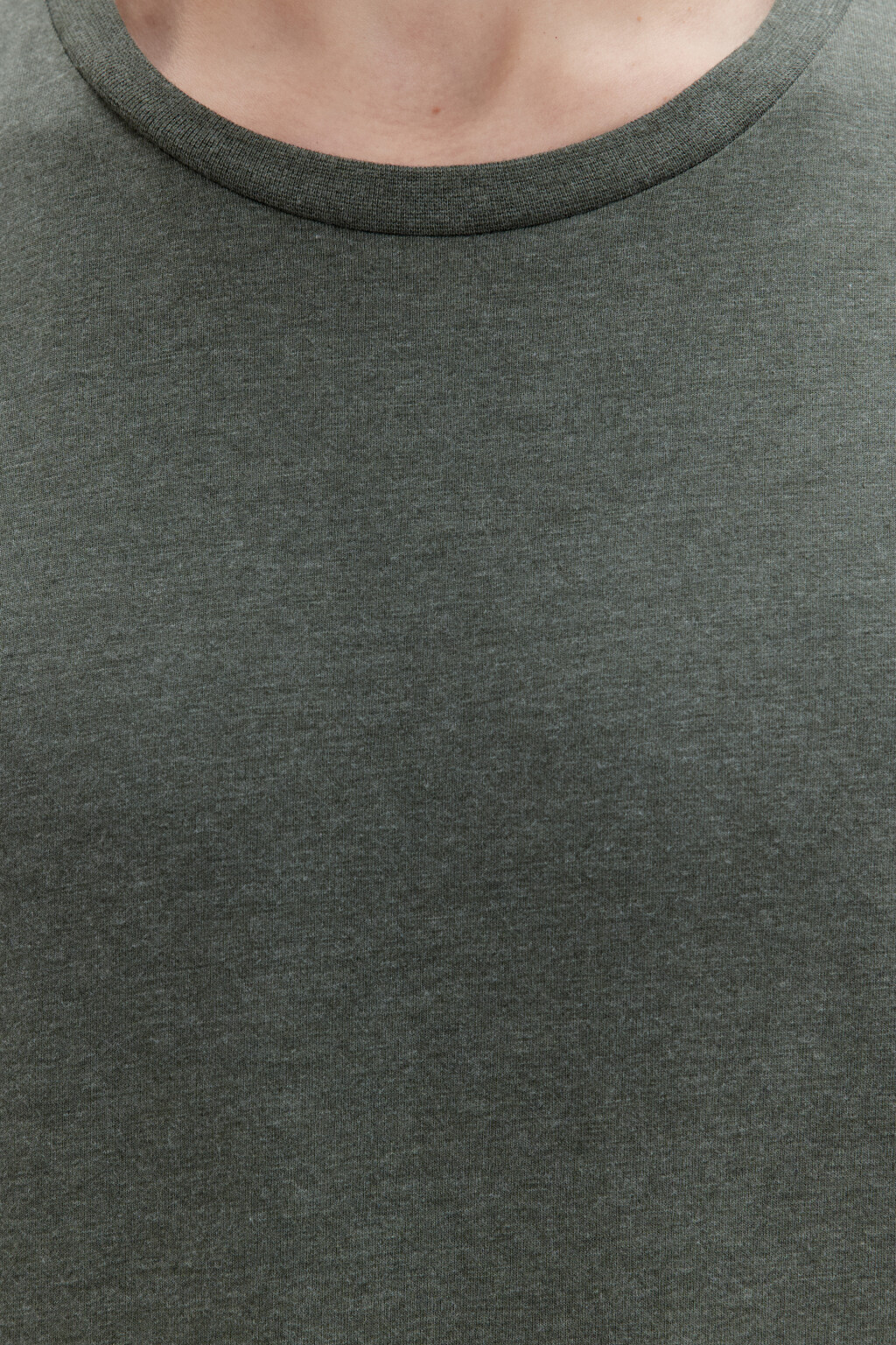 Футболка базовая в меланжевом оттенке - цвет зеленый - 5