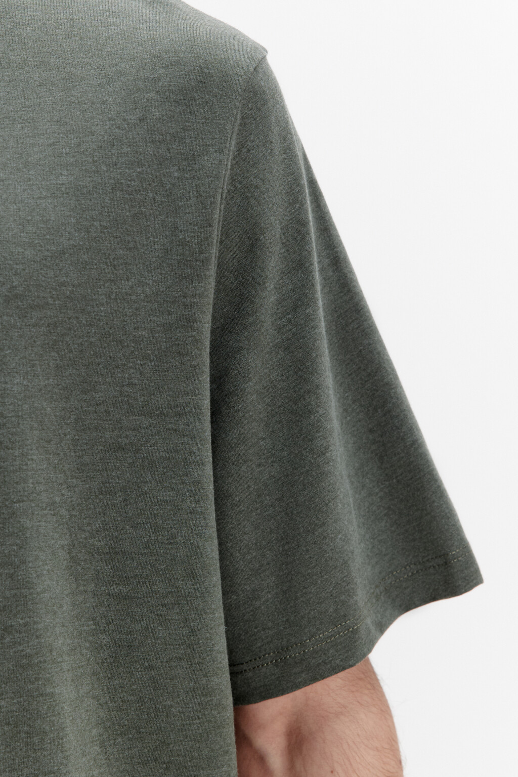 Футболка базовая в меланжевом оттенке - цвет зеленый - 6
