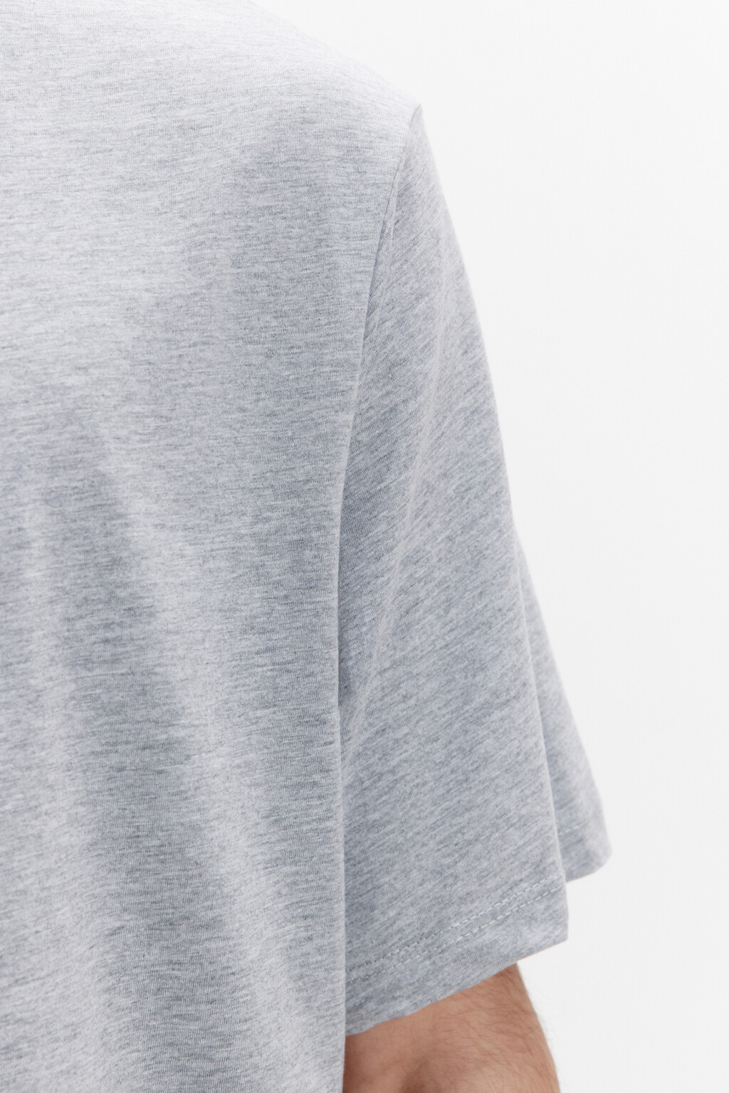 Футболка базовая в меланжевом оттенке - цвет серый - 6