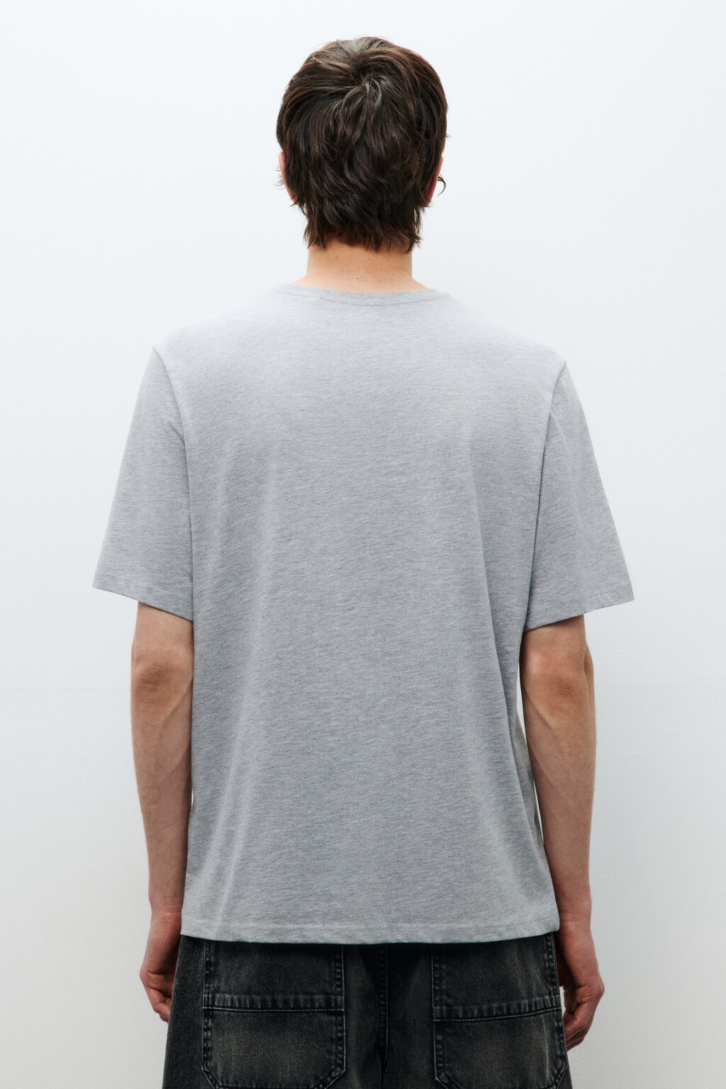 Футболка прямая базовая из хлопка - цвет серый - 4