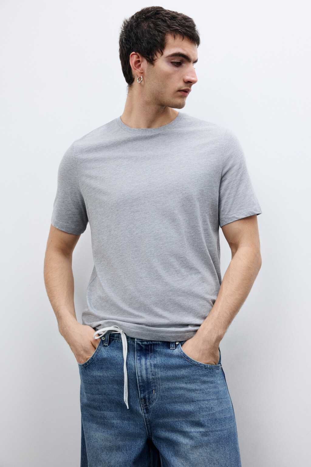 Футболка базовая из хлопка - цвет серый - 1