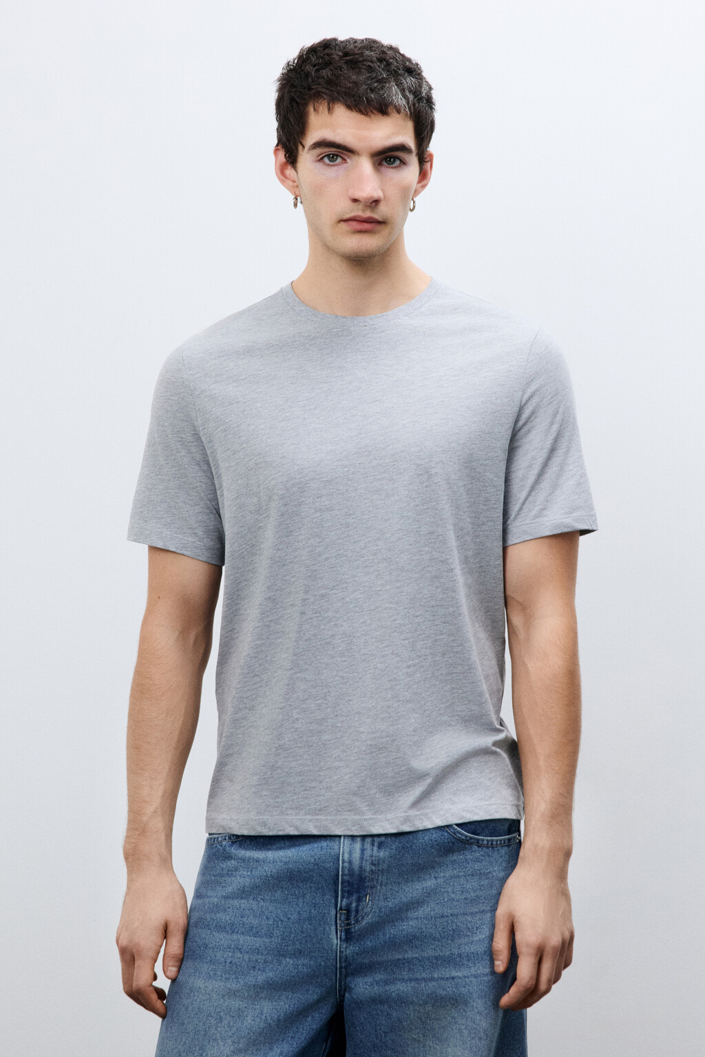 Футболка базовая из хлопка - цвет серый - 3