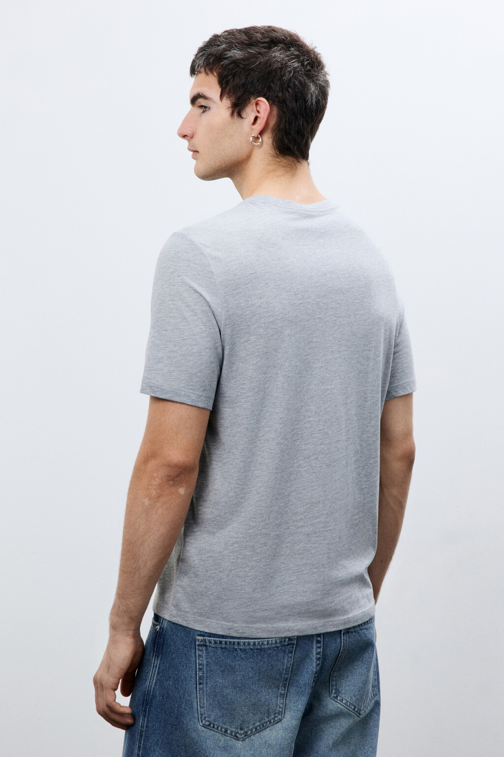 Футболка базовая из хлопка - цвет серый - 4