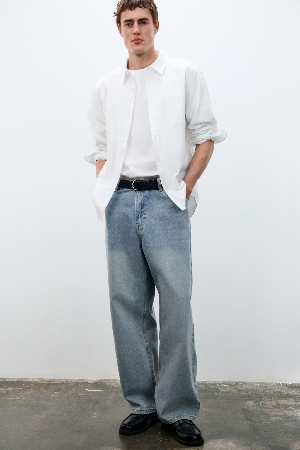 Рубашка классическая прямая - цвет белый - 2