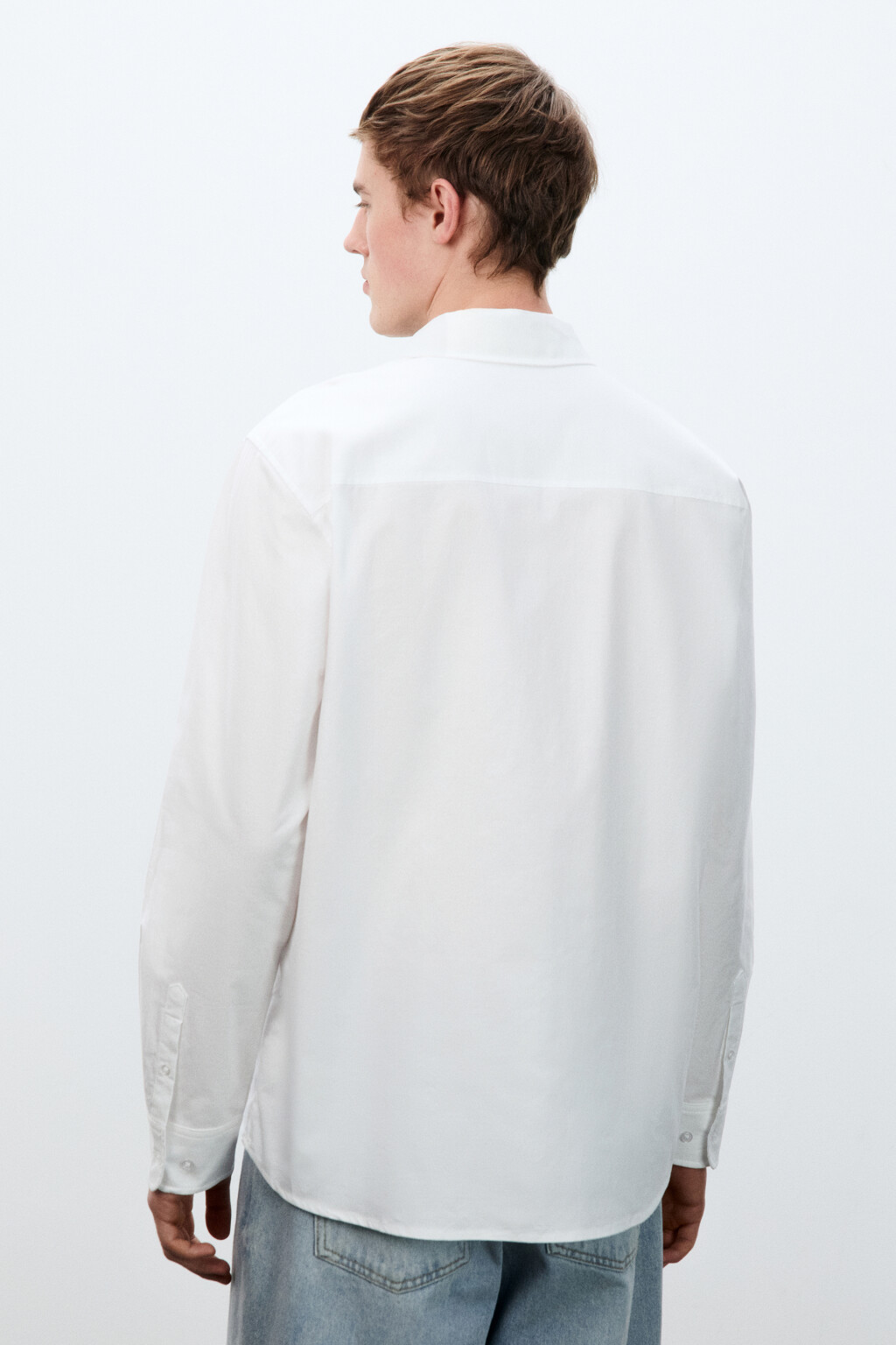 Рубашка классическая прямая - цвет белый - 5