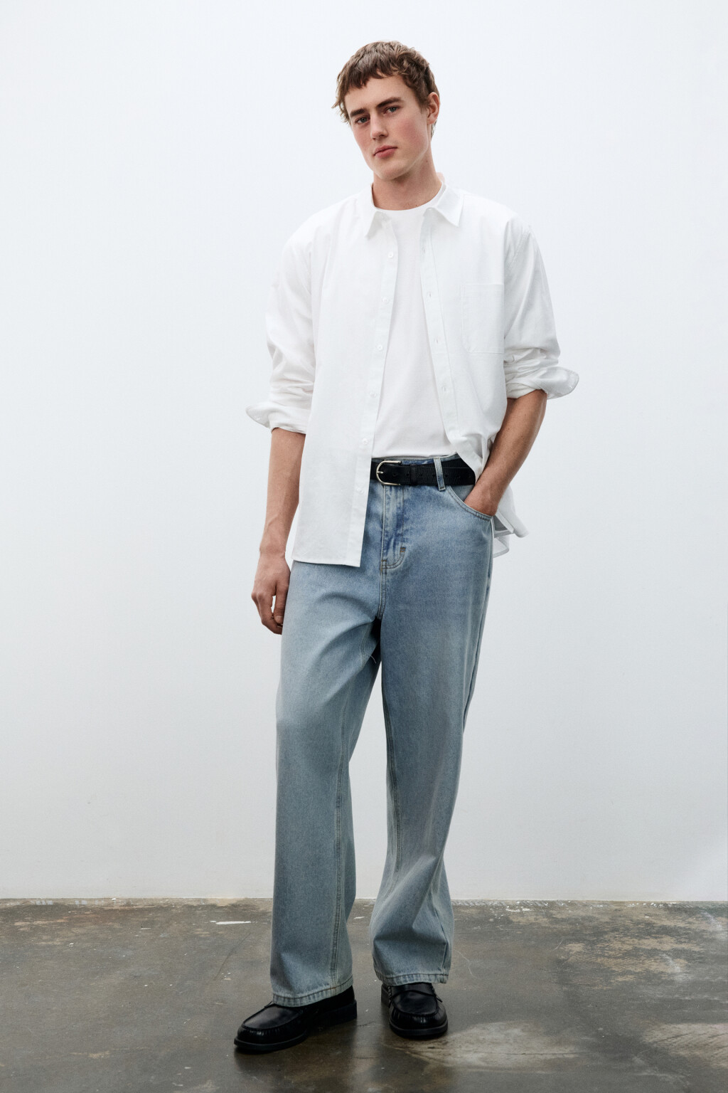 Рубашка классическая прямая - цвет белый - 6