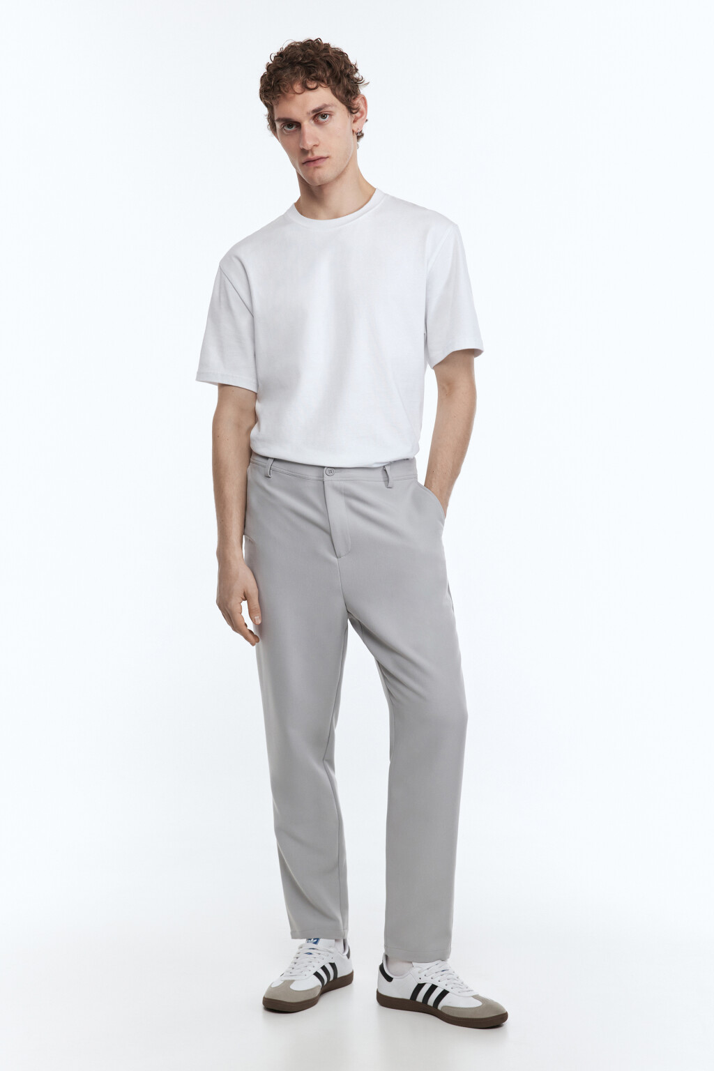 Брюки прямые костюмные классического кроя - цвет серый - 4