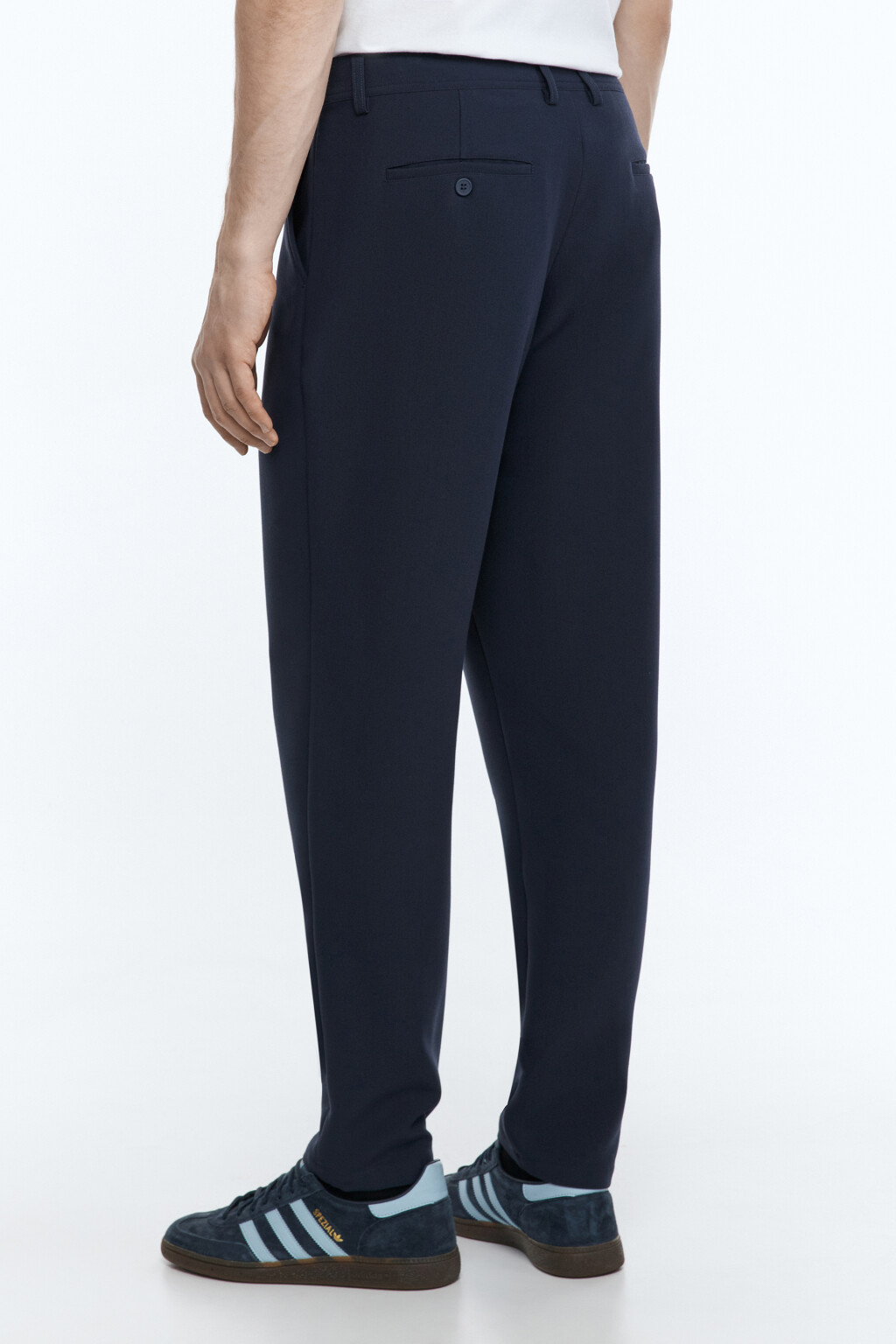 Брюки прямые костюмные классического кроя - цвет синий - 4