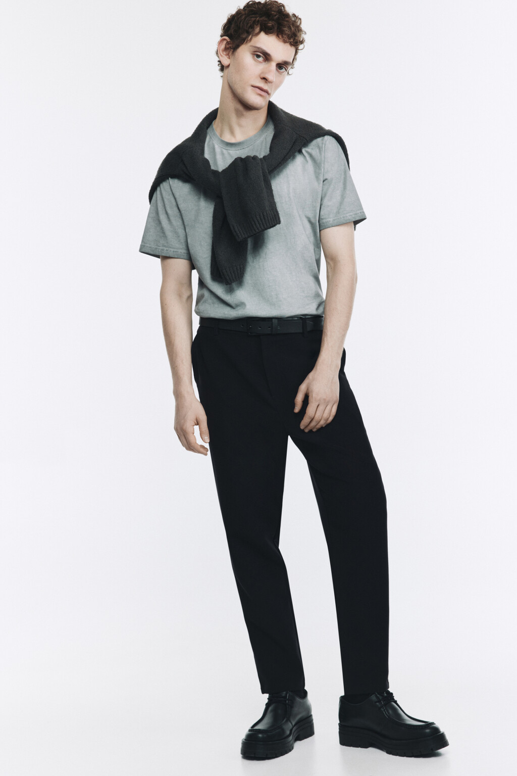 Брюки прямые костюмные классического кроя - цвет черный - 1