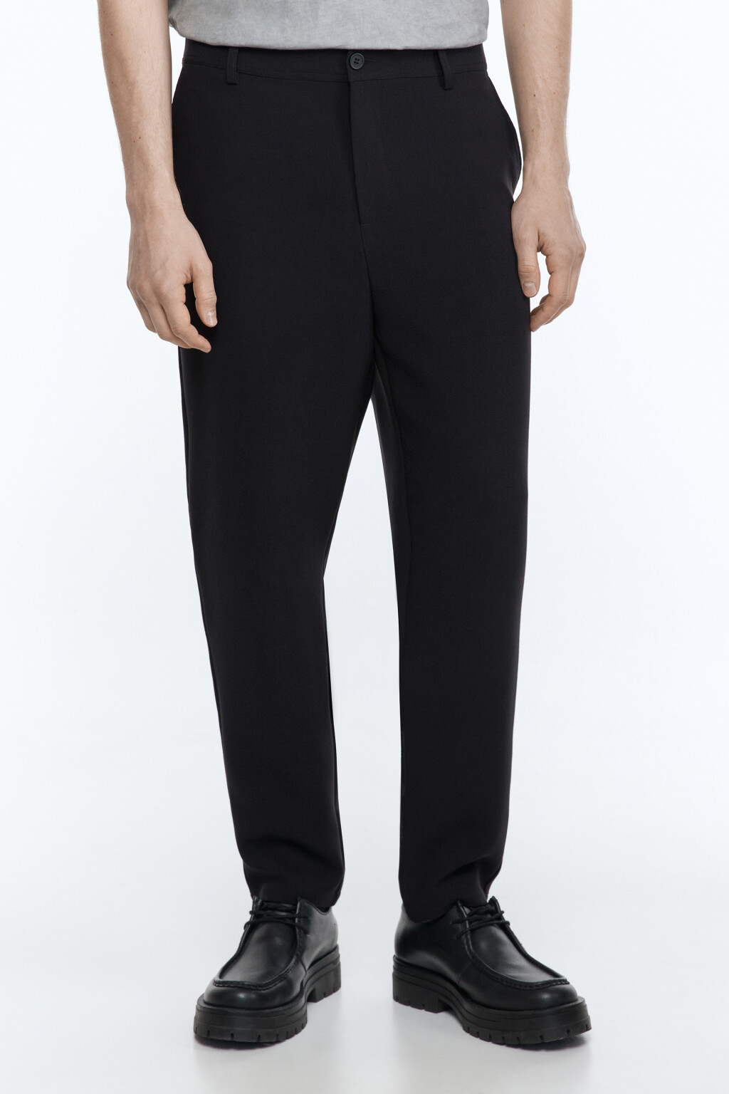 Брюки прямые костюмные классического кроя - цвет черный - 2