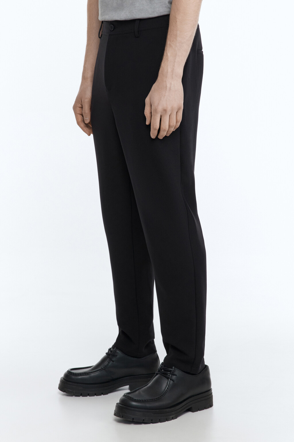 Брюки прямые костюмные классического кроя - цвет черный - 3