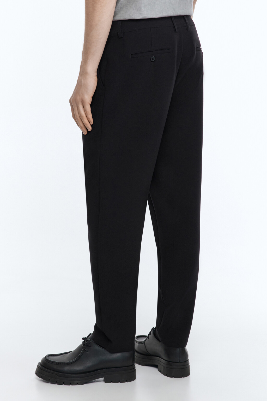 Брюки прямые костюмные классического кроя - цвет черный - 4