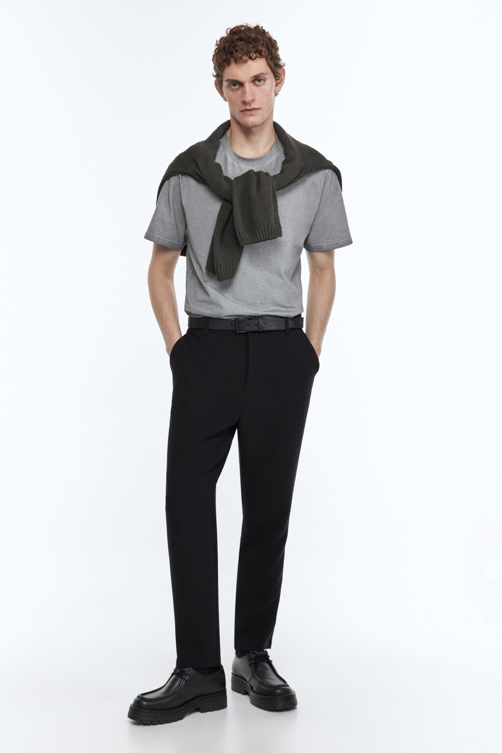 Брюки прямые костюмные классического кроя - цвет черный - 6