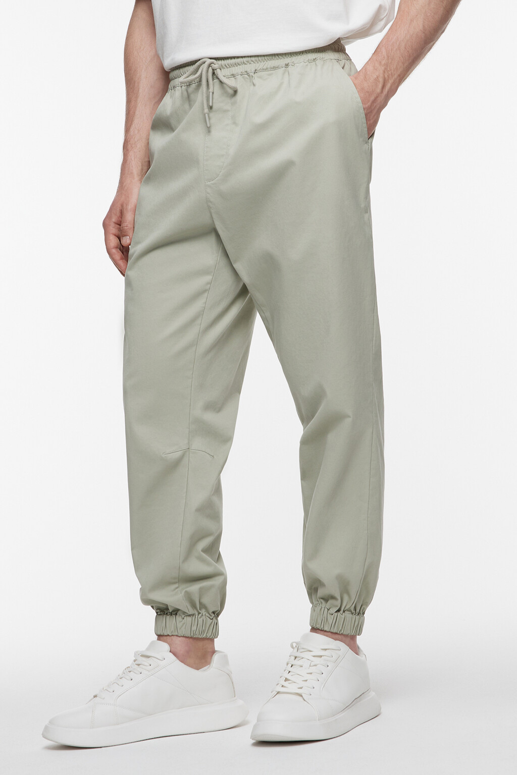 Брюки-джоггеры хлопковые базовые с поясом на завязках mancottonjogger ...