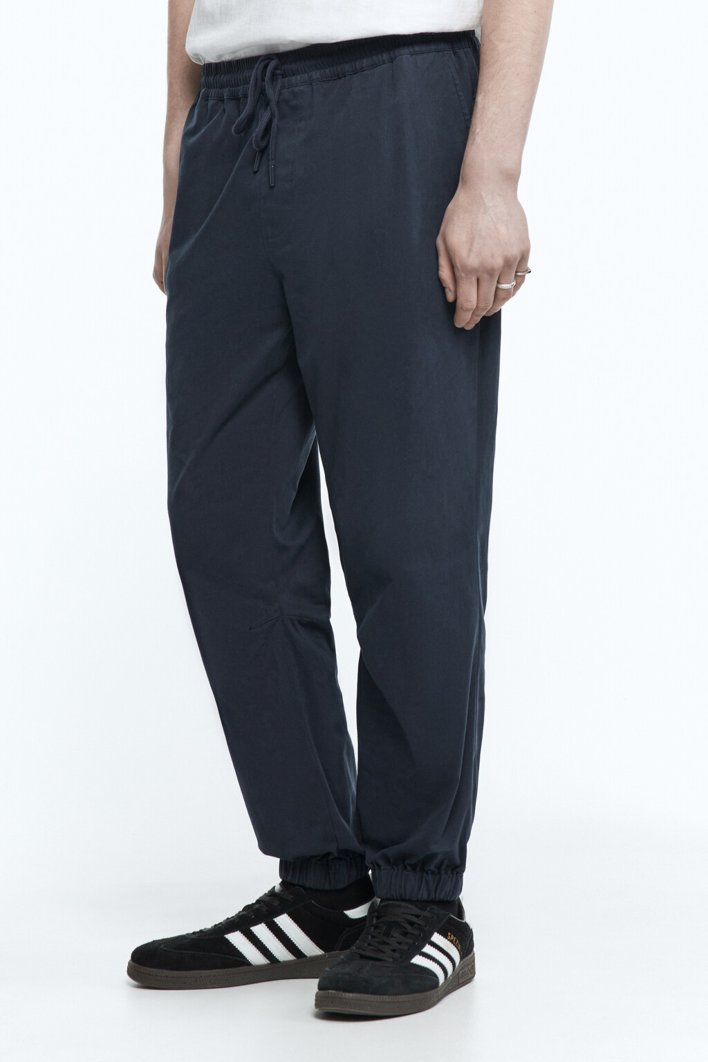 Брюки-джоггеры трикотажные базовые - цвет синий - 3