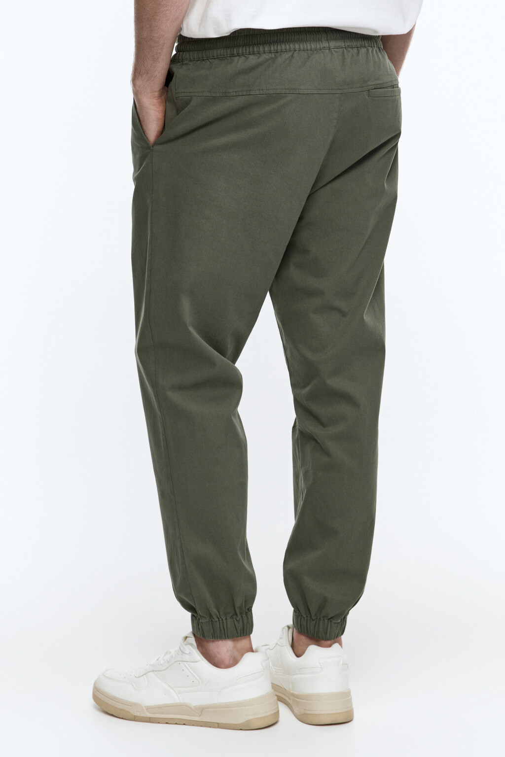 Брюки-джоггеры текстильные базовые - цвет зеленый - 4