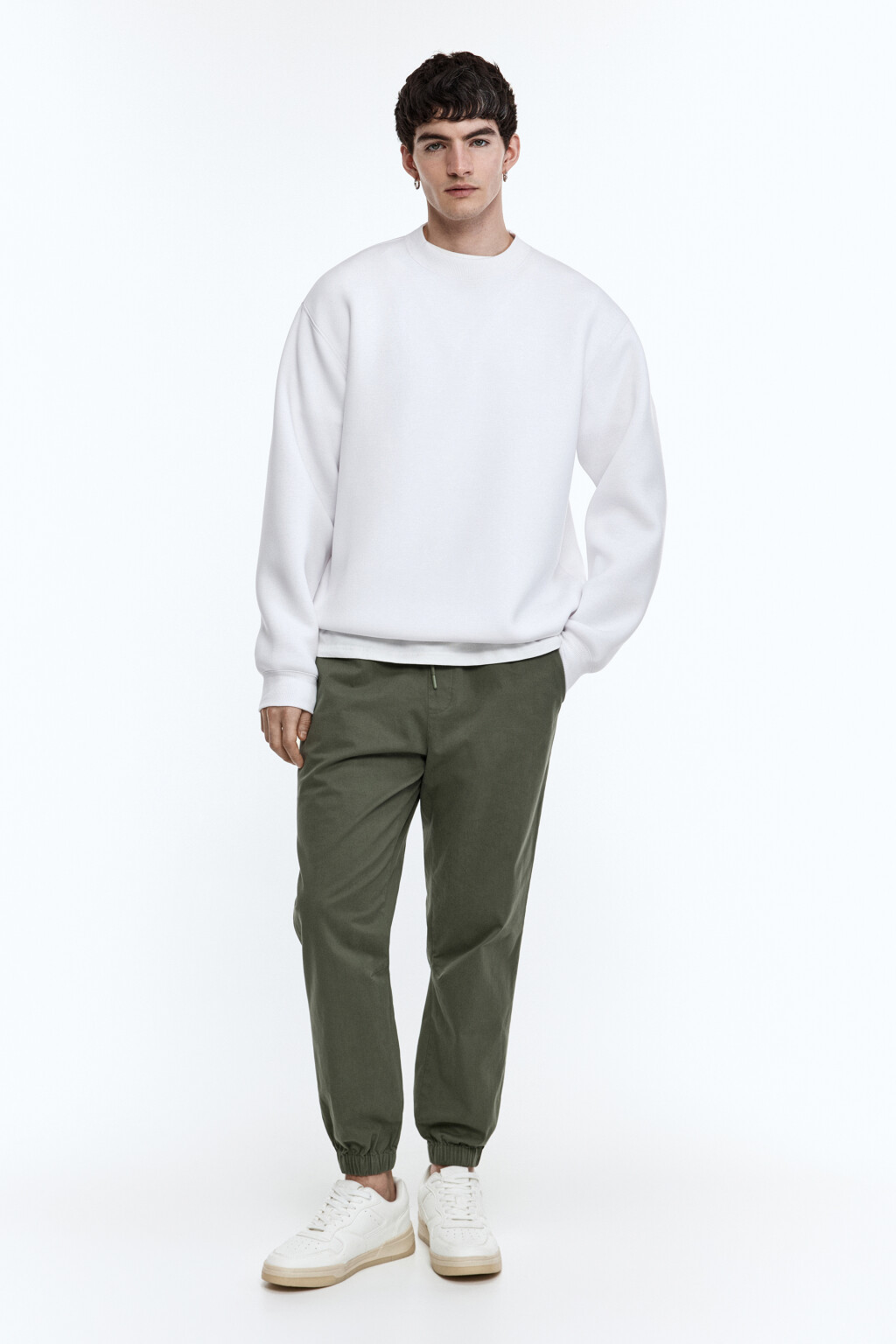 Брюки-джоггеры текстильные базовые - цвет зеленый - 5