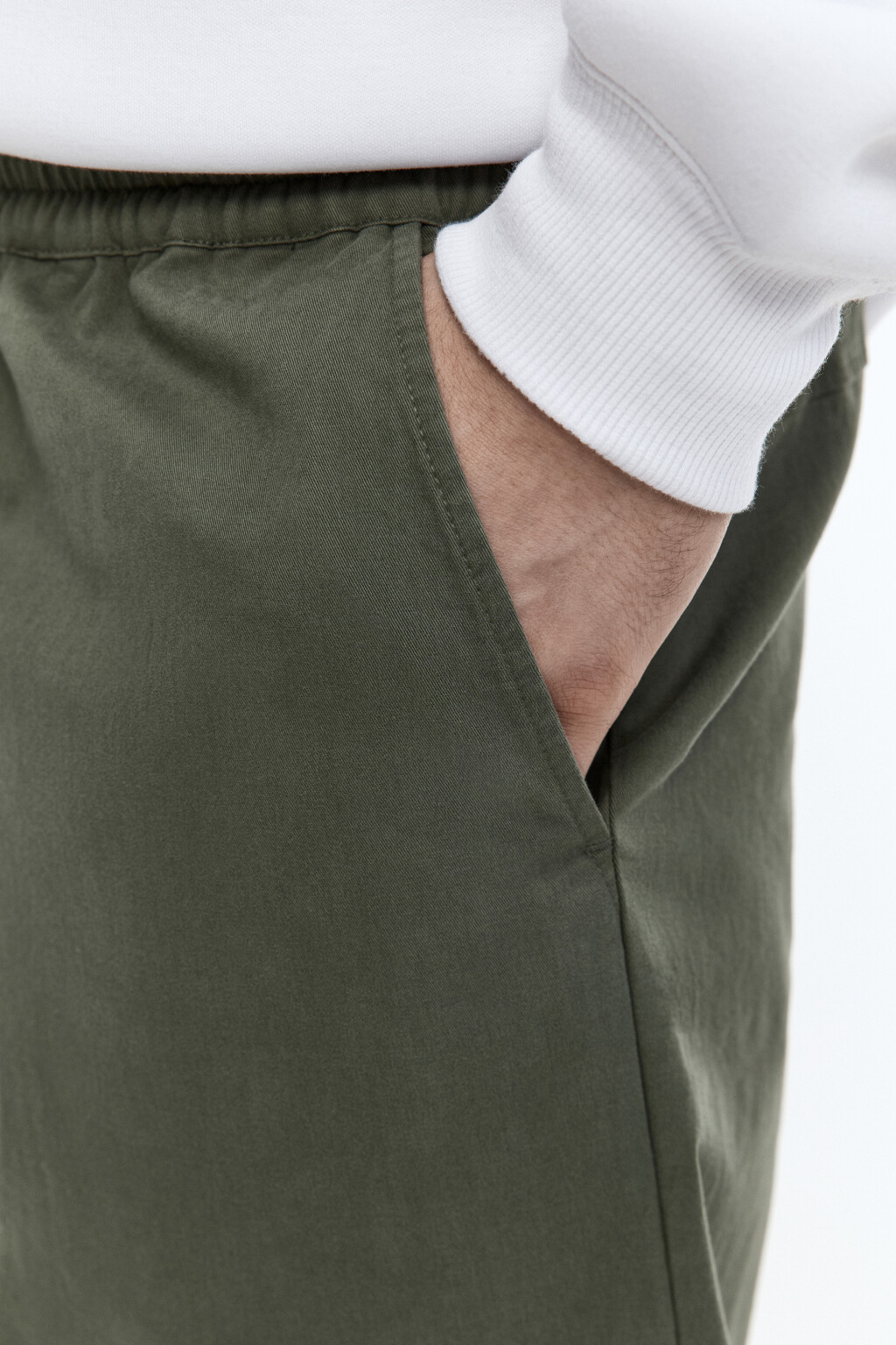 Брюки-джоггеры текстильные базовые - цвет зеленый - 6