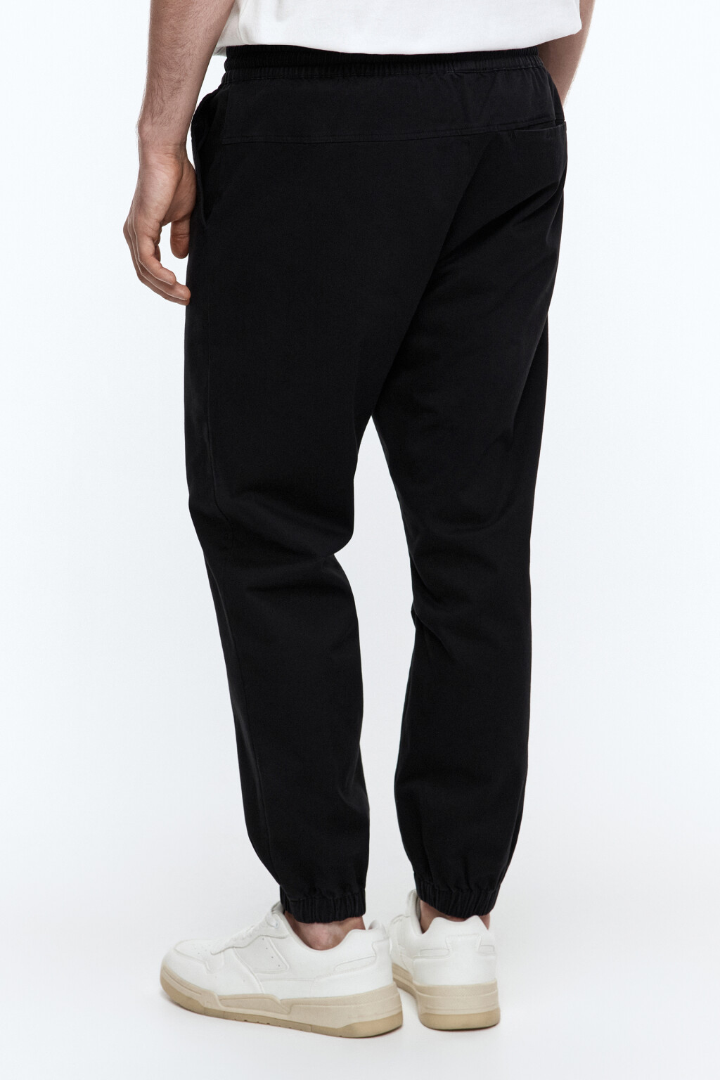 Брюки-джоггеры текстильные базовые - цвет черный - 3
