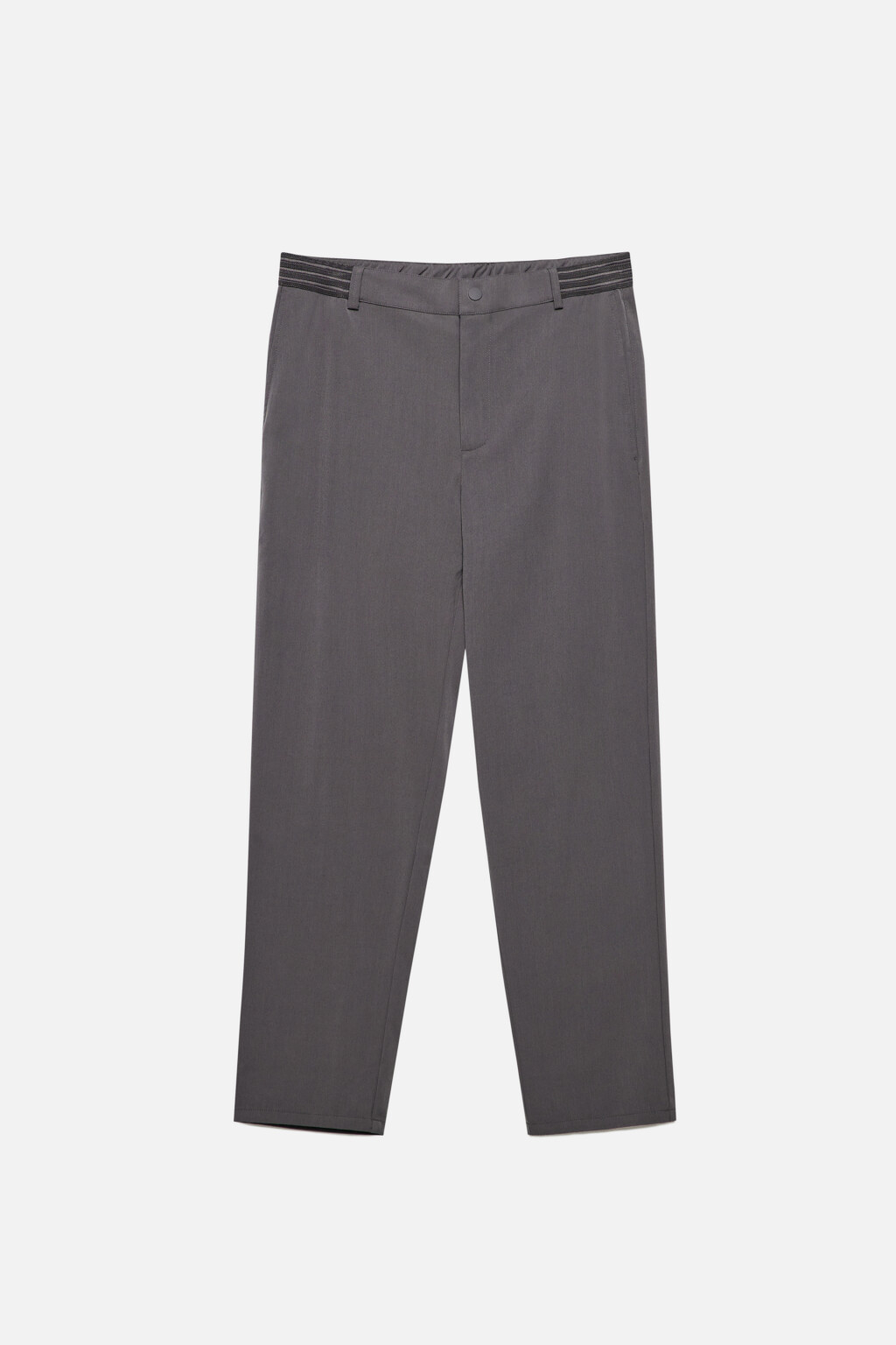 Брюки-чинос костюмные зауженные со средней посадкой - цвет серый - 7