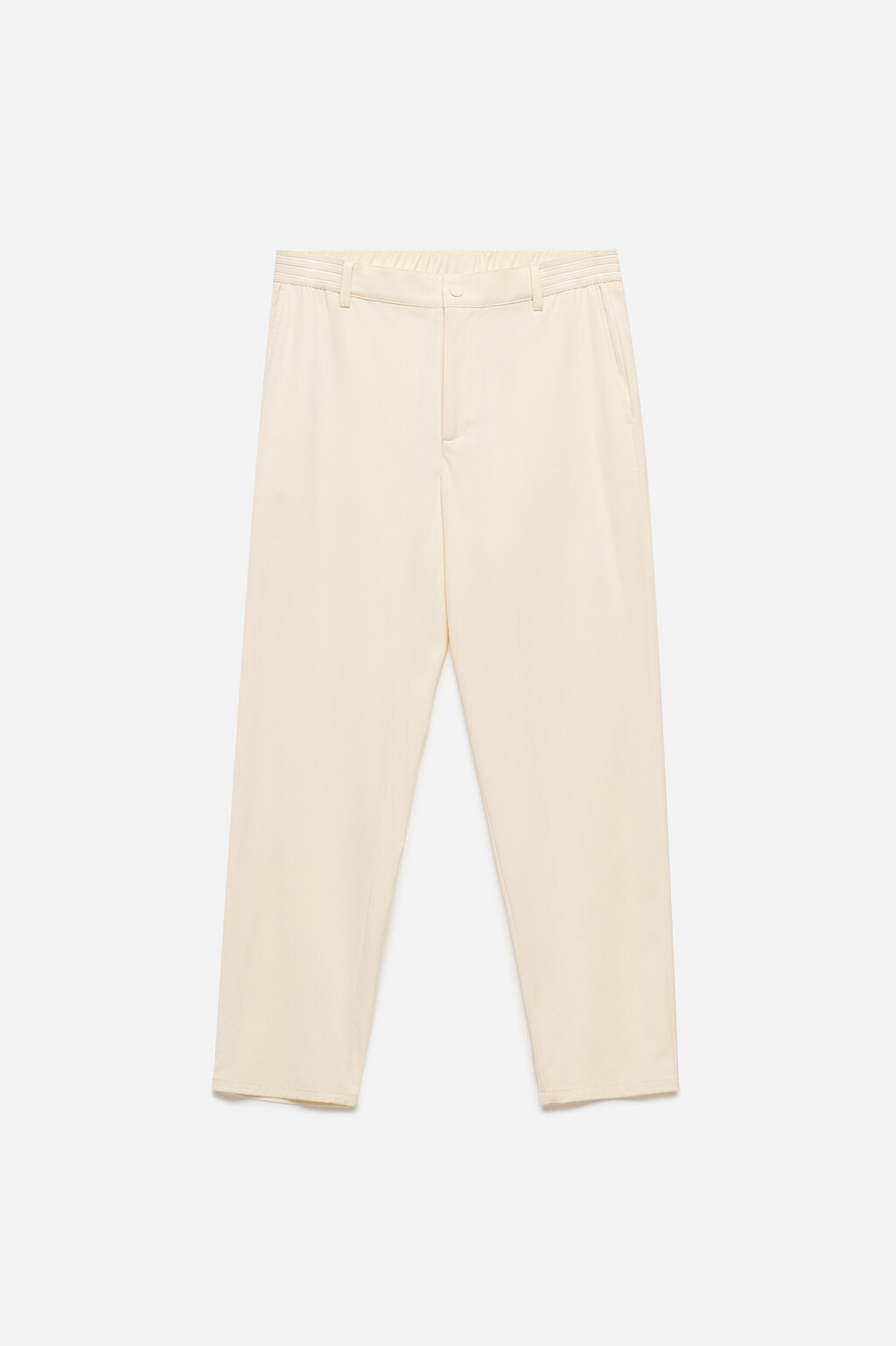 Брюки зауженные из костюмной ткани - цвет бежевый - 8