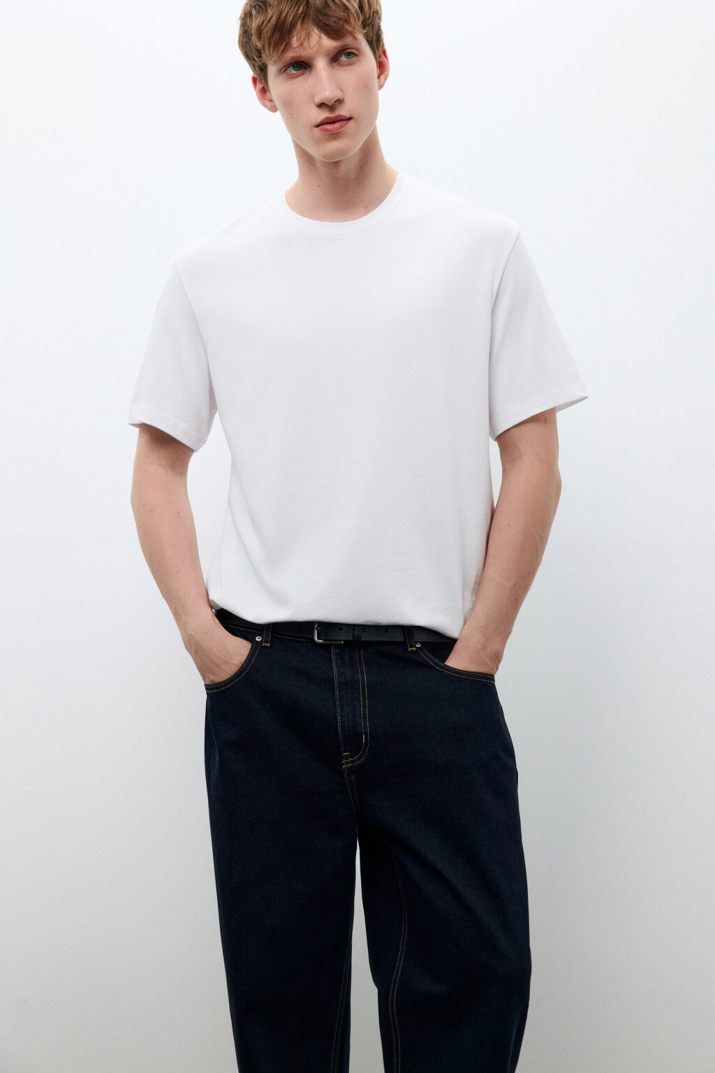 Футболка базовая из плотного хлопка - цвет белый - 1