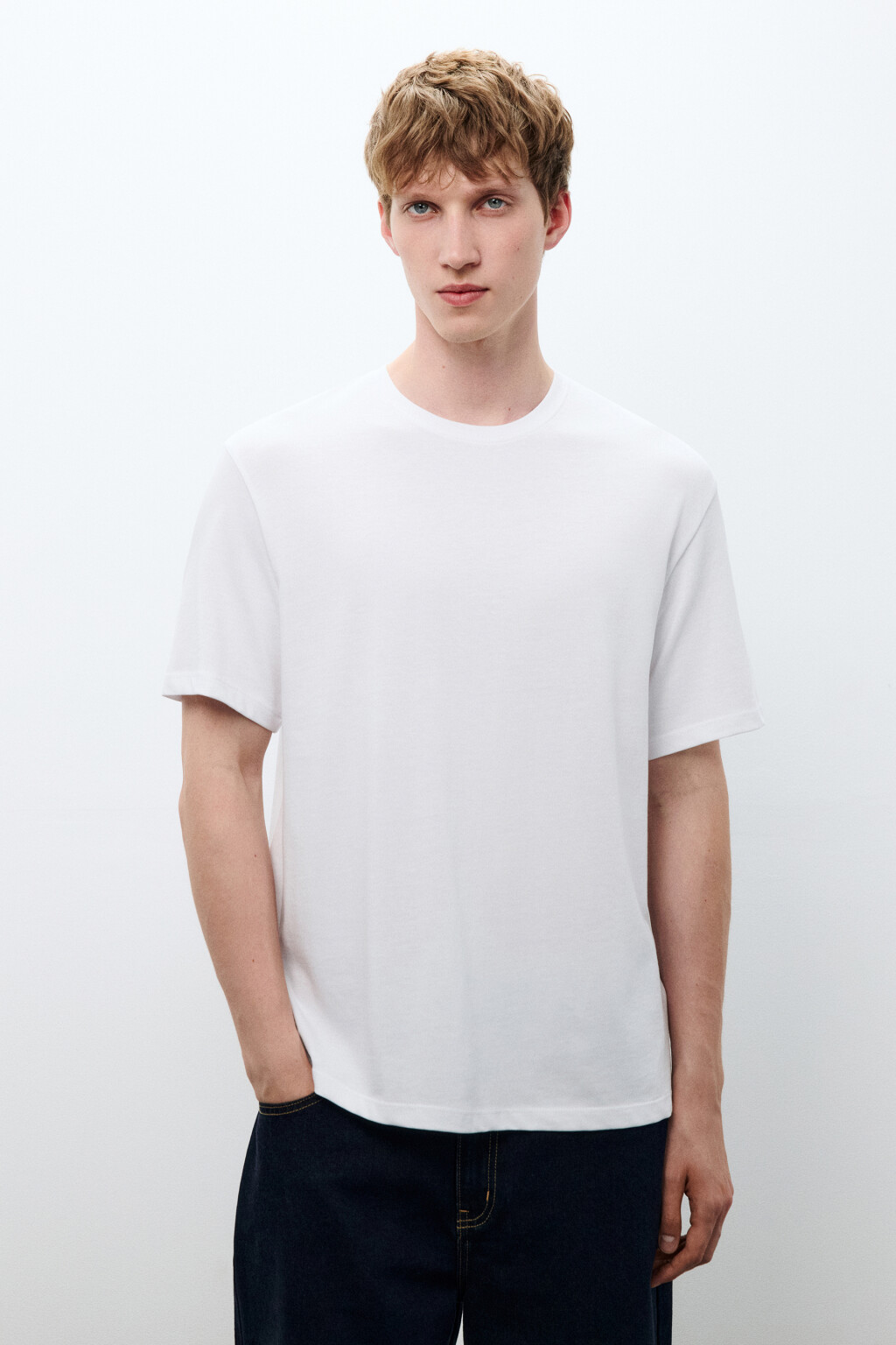 Футболка базовая из плотного хлопка - цвет белый - 3