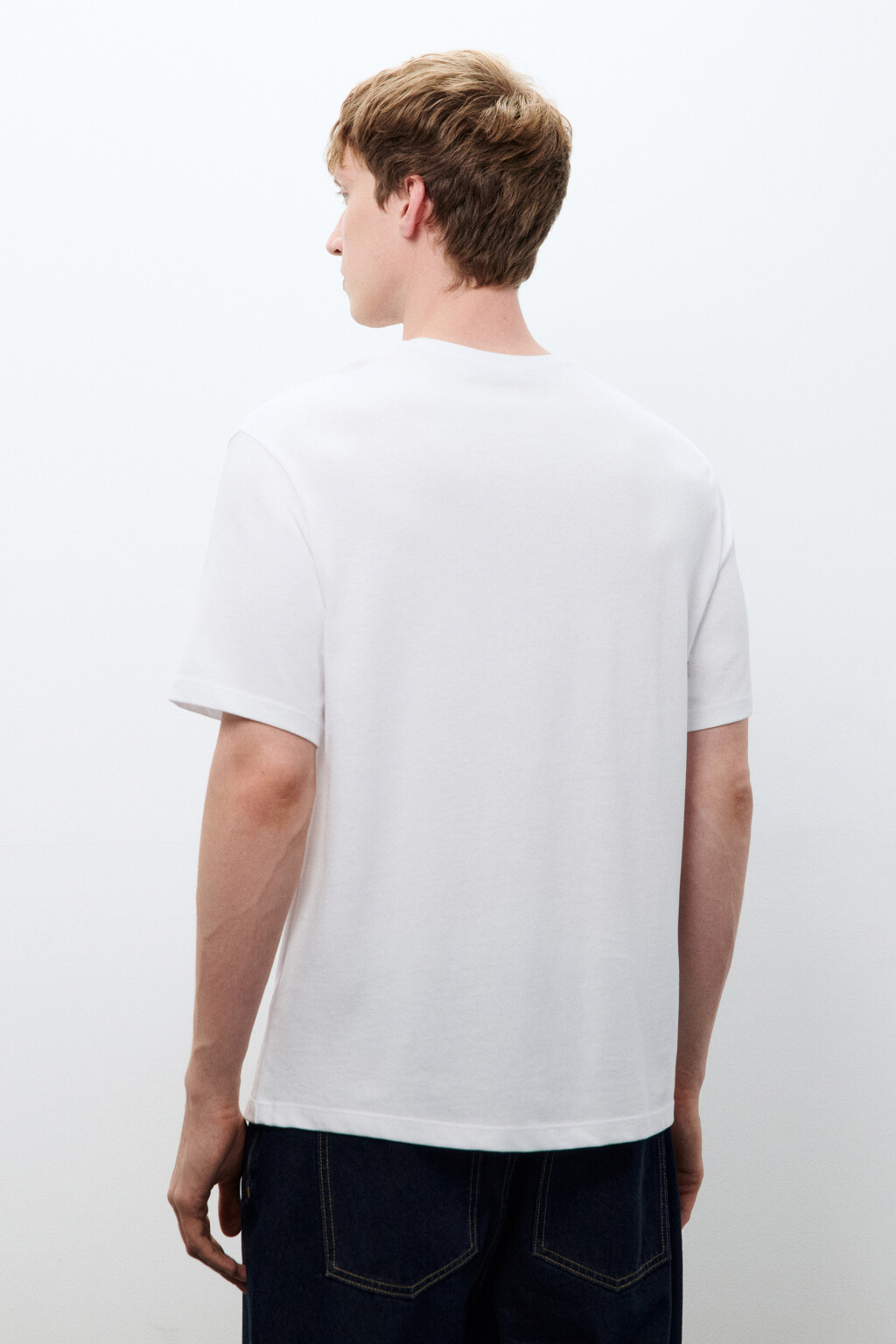 Футболка базовая из плотного хлопка - цвет белый - 4